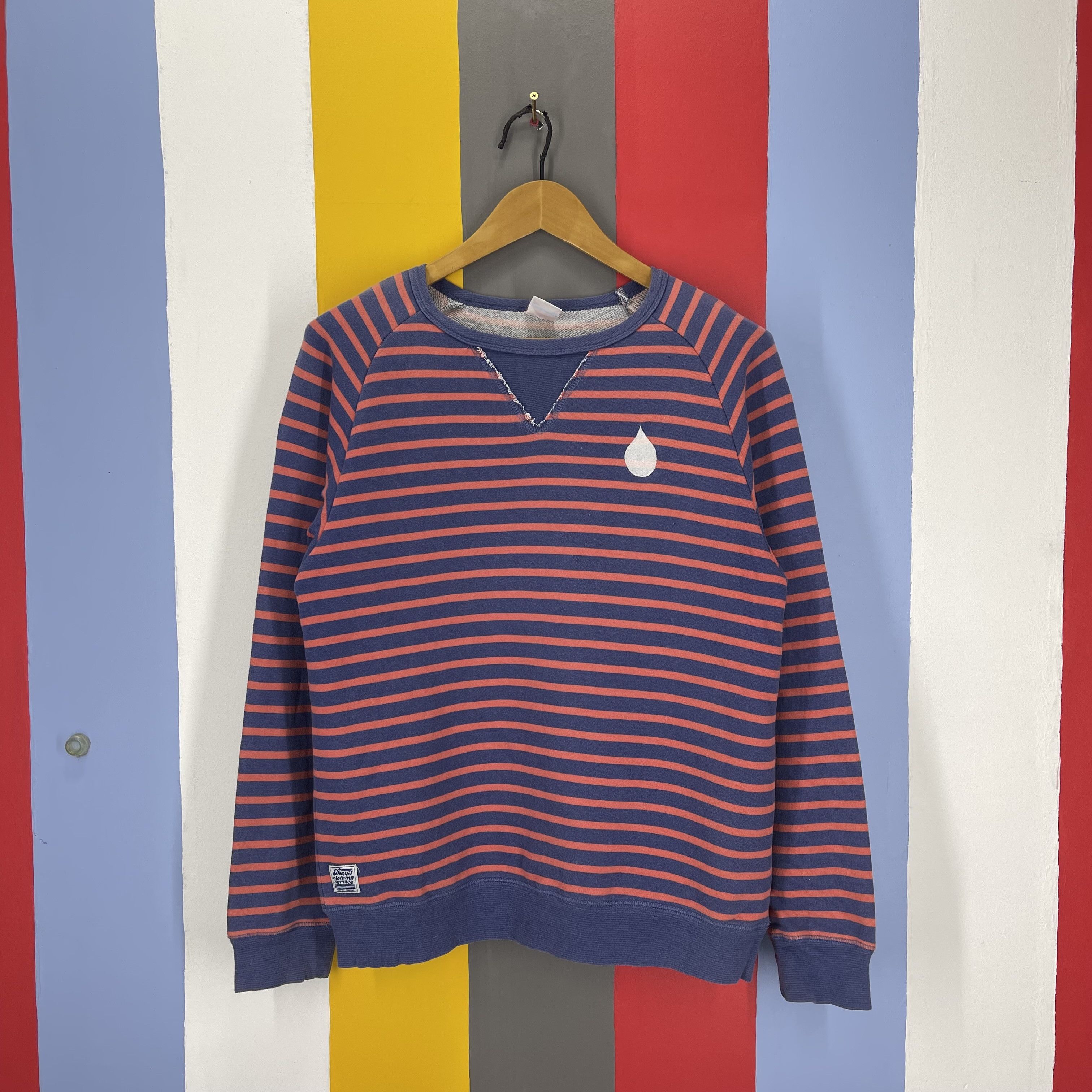 Japanese Brand CLOTHES OIL CLOTHING SERVICES Stripe Sweatshirt #2016/14 Size US M / EU 48-50 / 2 - 1 Thumbnail