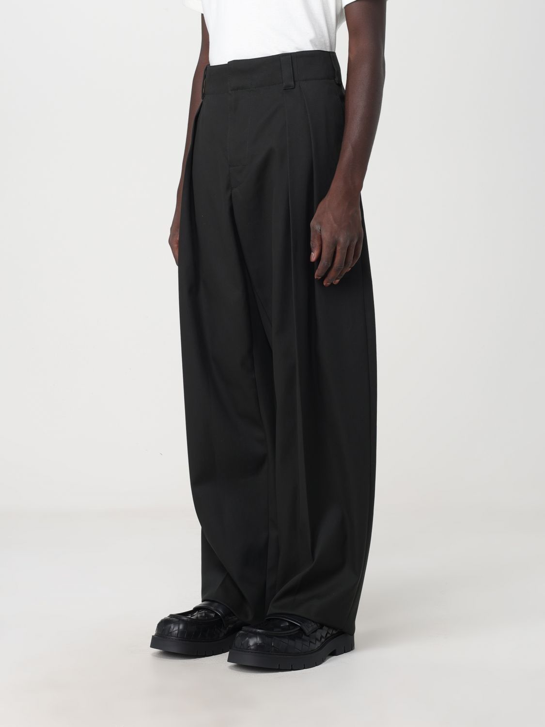 Bottega Veneta o1s1rm0725 Cotton Twill Pleated Pants in Black Size US 36 / EU 52 - 4 Thumbnail