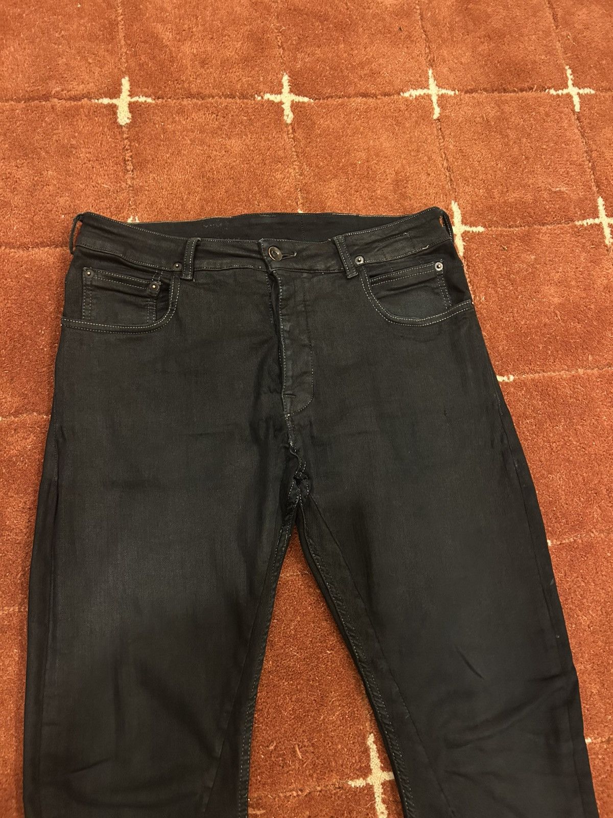 Rick Owens Drkshdw Rick Owens Detroit Cut Wax Denim Size US 32 / EU 48 - 2 Thumbnail