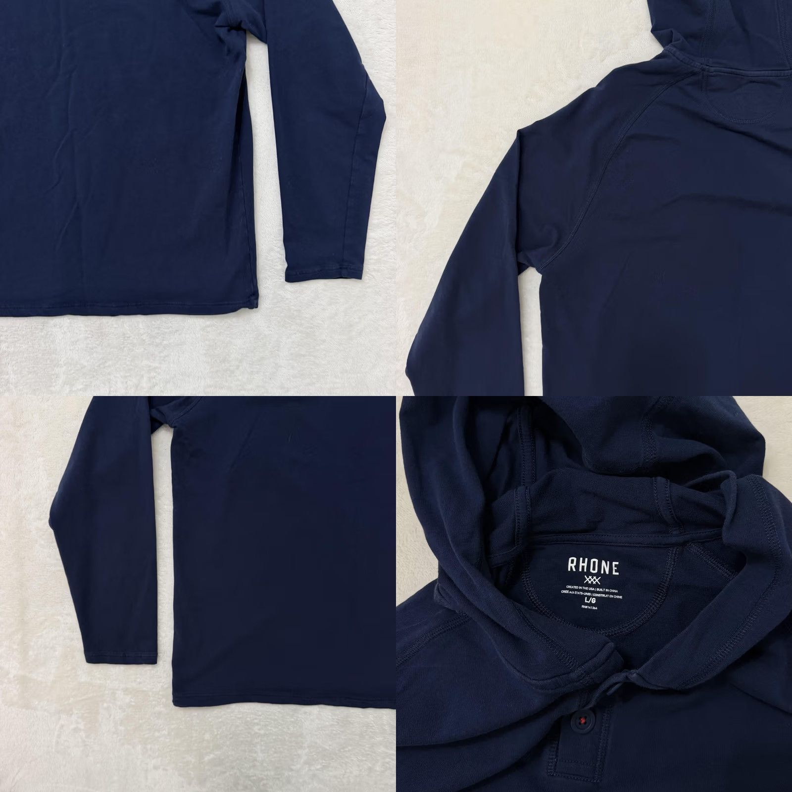 Rhone Rhone Hoodie Mens Large Blue Knit Henley - Casual Size US L / EU 52-54 / 3 - 9 Thumbnail