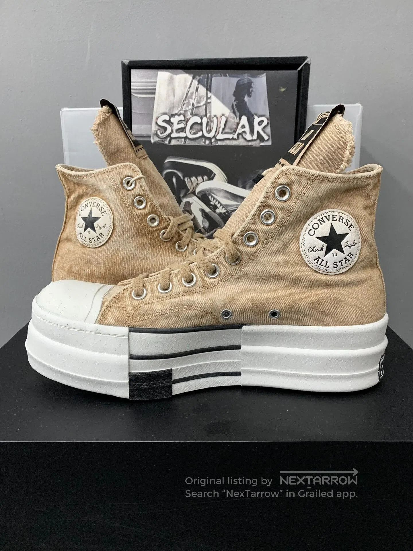 Rick Owens Drkshdw Rick Owens Converse High-Top Platform Sneakers. Size US 7 / EU 40 - 6 Thumbnail