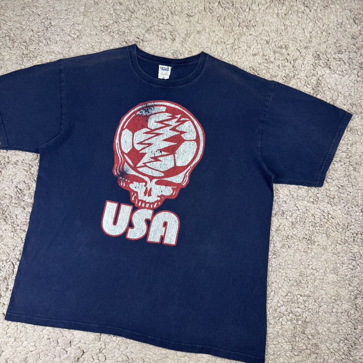 Band Tees Vintage Grateful Dead USA Distressed Steal Your Face T-shirt Size US XL / EU 56 / 4 - 4 Thumbnail