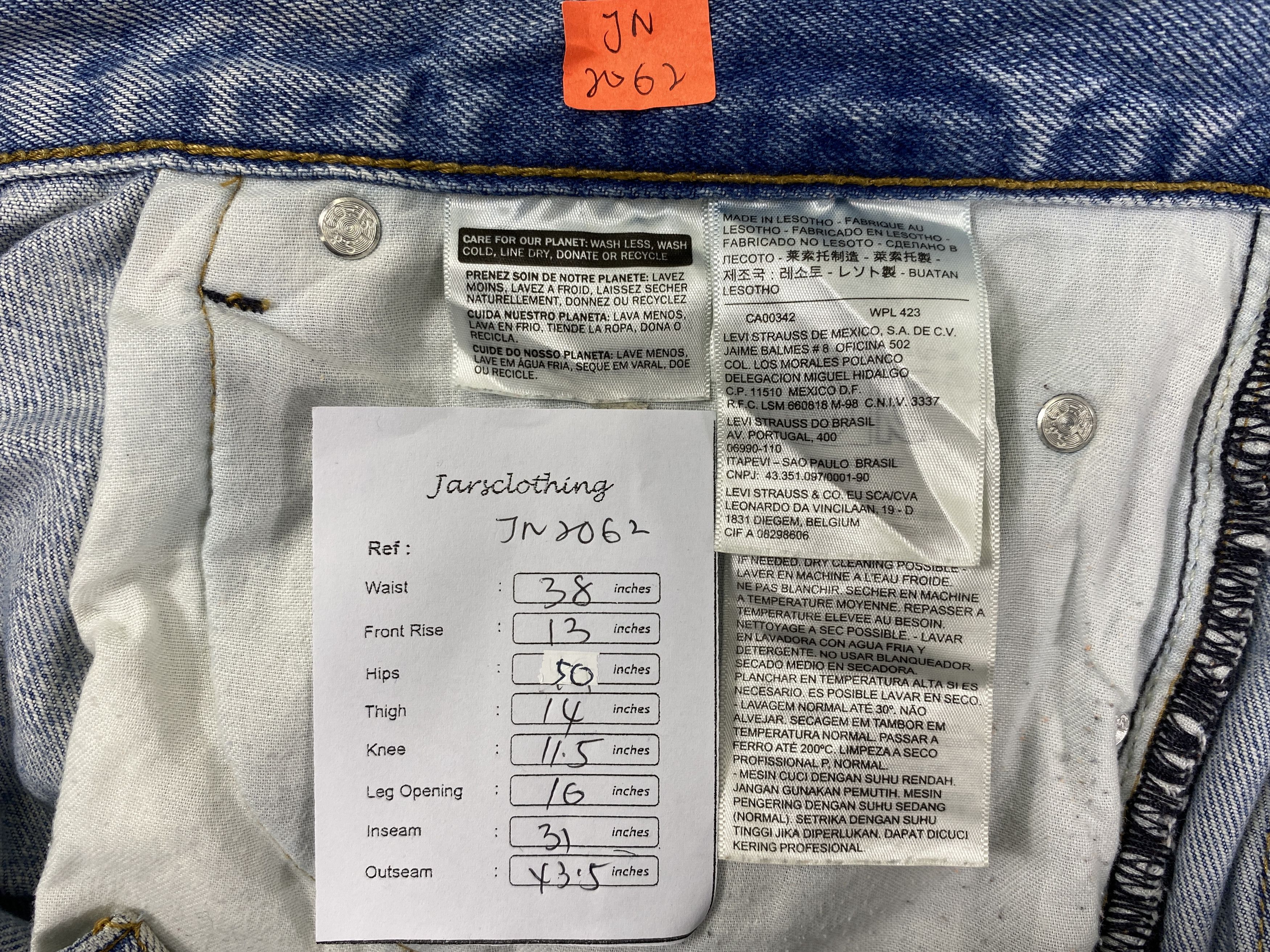 Japanese Brand Light Blue Wash Vintage Levi's 550 38x37.5 Denim -JN2062 Size US 38 / EU 54 - 8 Thumbnail