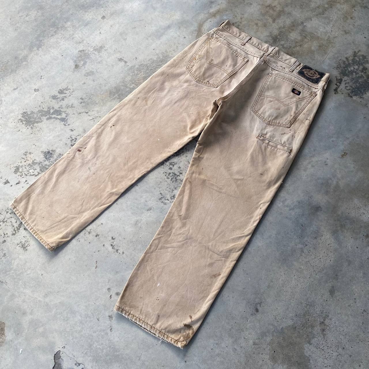 Dickies VINTAGE DICKIES DOUBLE KNEE DISTRESSED DENIM SPLATTER PAINT Size US 35 - 12 Thumbnail