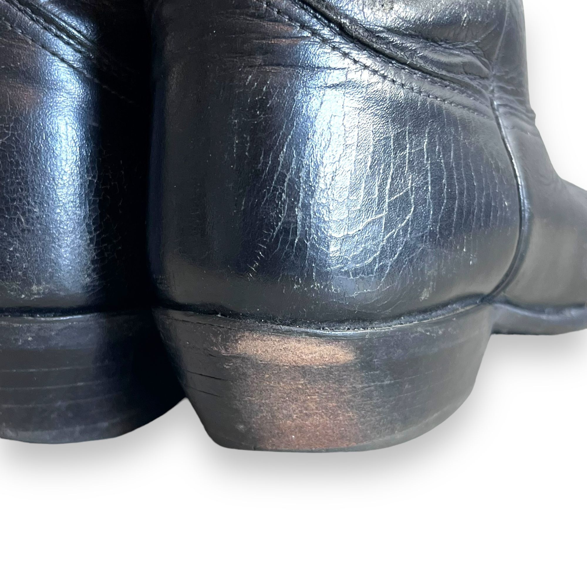 Nocona Boots Vintage Nocona Cowboy Boots Black Leather Size 8.5 E Size US 8.5 / EU 41-42 - 6 Thumbnail