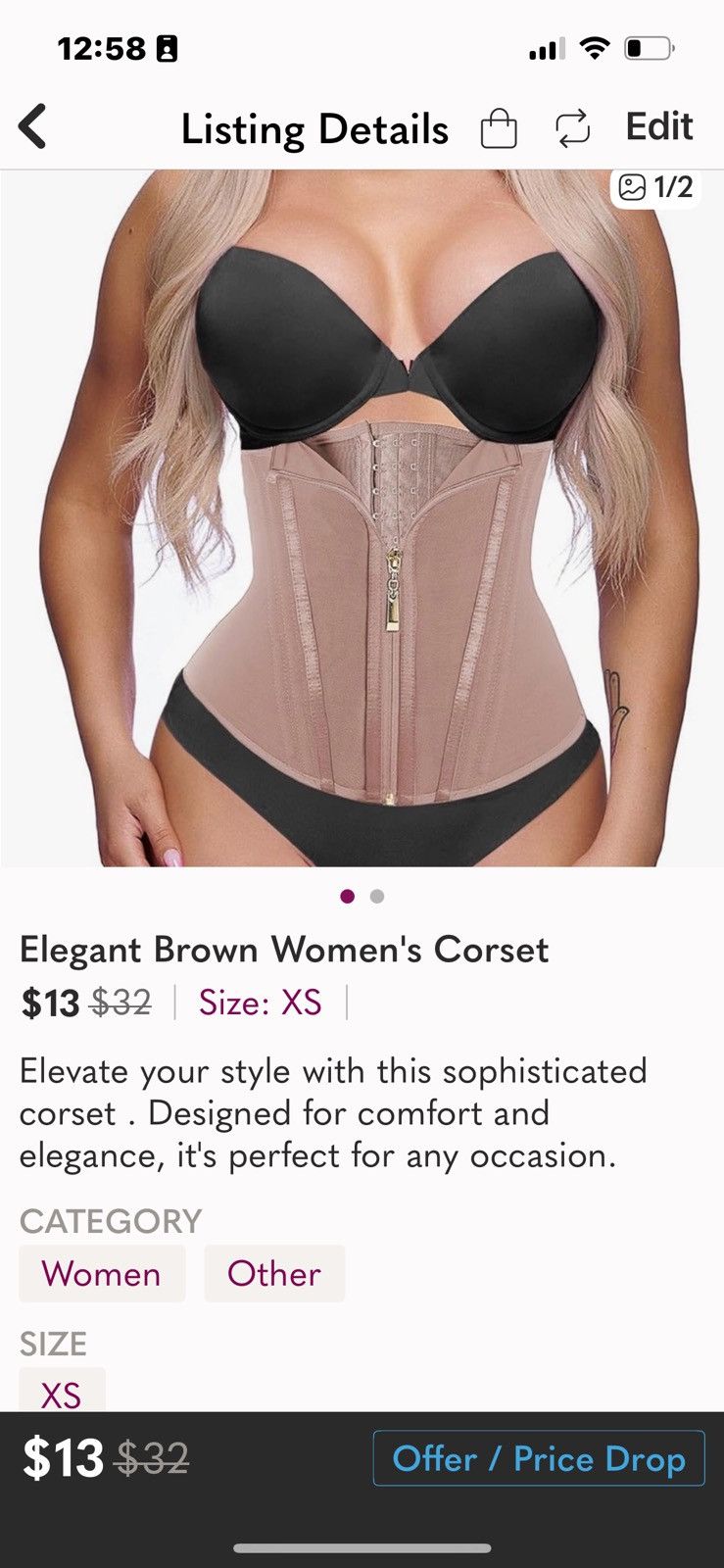 Other Elegant corset/waste trainer XS Size ONE SIZE - 1 Thumbnail