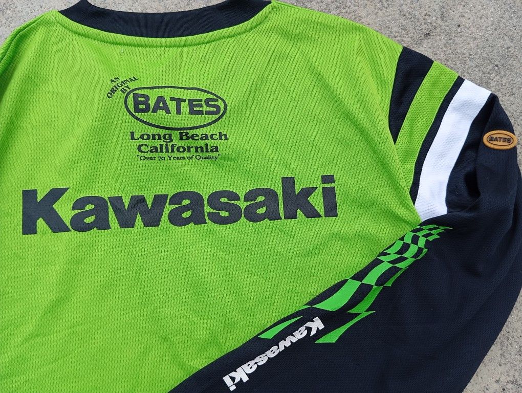Japanese Brand Kawasaki x BATES 🏍️Tshirt Jersey Racing 🚦⛽ Size US M / EU 48-50 / 2 - 4 Thumbnail