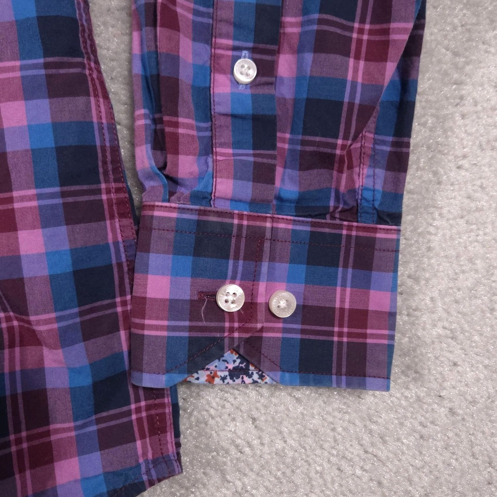 Tailorbyrd TAILORBYRD Shirt Mens M Blue Plaid Flamingo Button Front Long Sleeve Casual Size US M / EU 48-50 / 2 - 5 Thumbnail