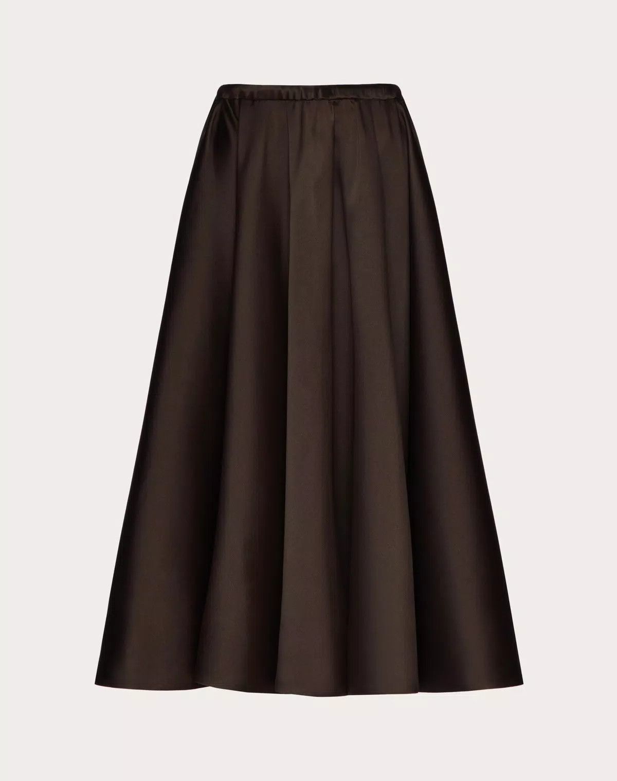 Valentino o1s1wg111125 Techno Duchesse Midi Skirt in Brown Size 28" / US 6 / IT 42 - 1 Thumbnail