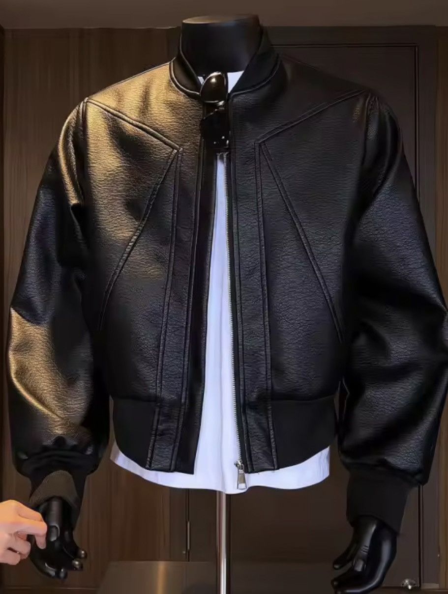 Japanese Brand Luxury Aesthetic Bomber Jacket | PU Leather Streetwear Size US M / EU 48-50 / 2 - 3 Thumbnail