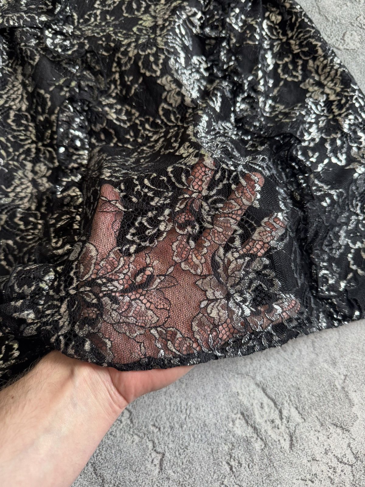 The Vampire's Wife THE VAMPIRE'S WIFE H&M silver black metallic lace dress Size M / US 6-8 / IT 42-44 - 14 Thumbnail