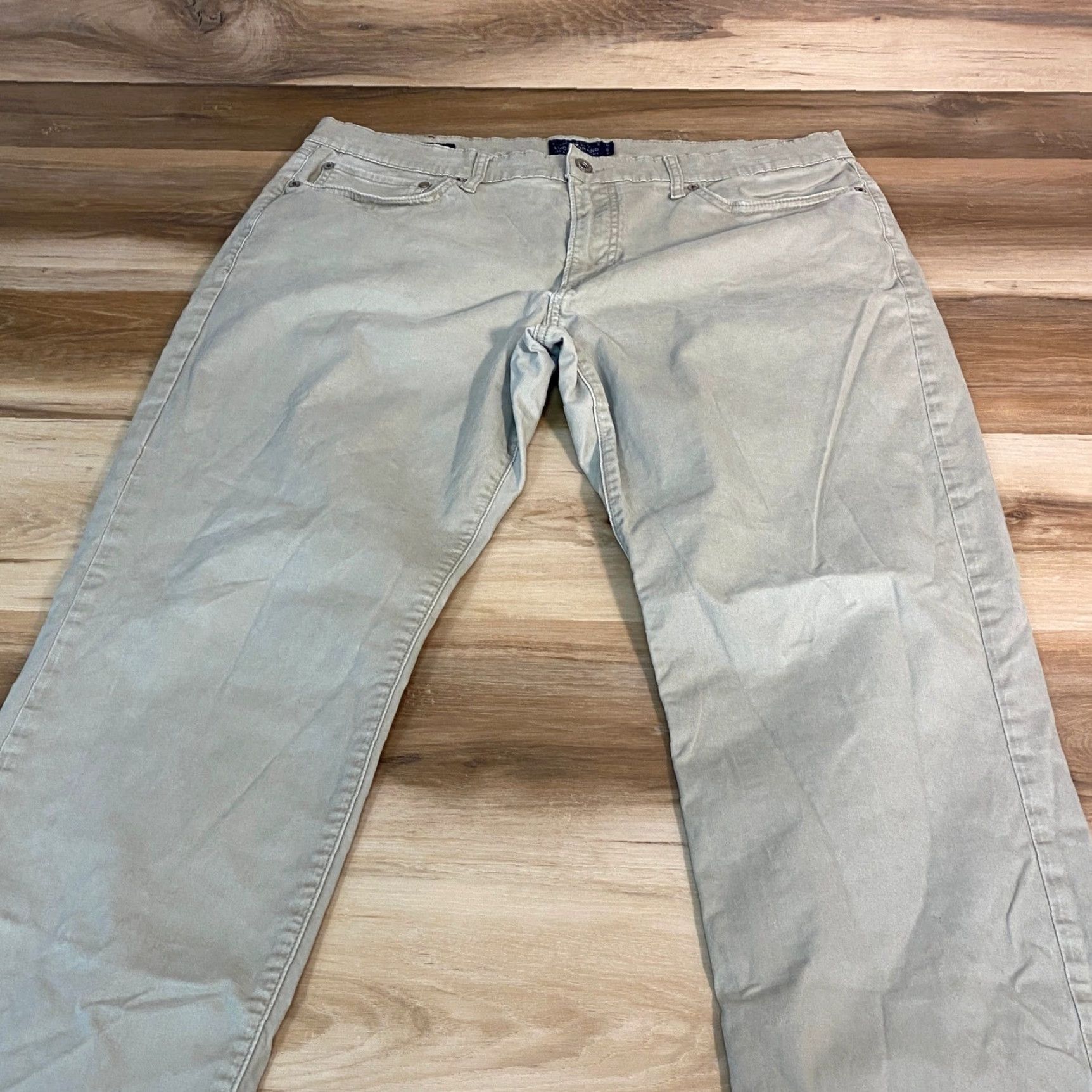 Lucky Brand Lucky Brand 121 Heritage Slim 5 Pocket Pants Mens 38x30 Khaki Beige Cotton Blend Slim Chinos Casual Workwear Size US 38 / EU 54 - 5 Thumbnail