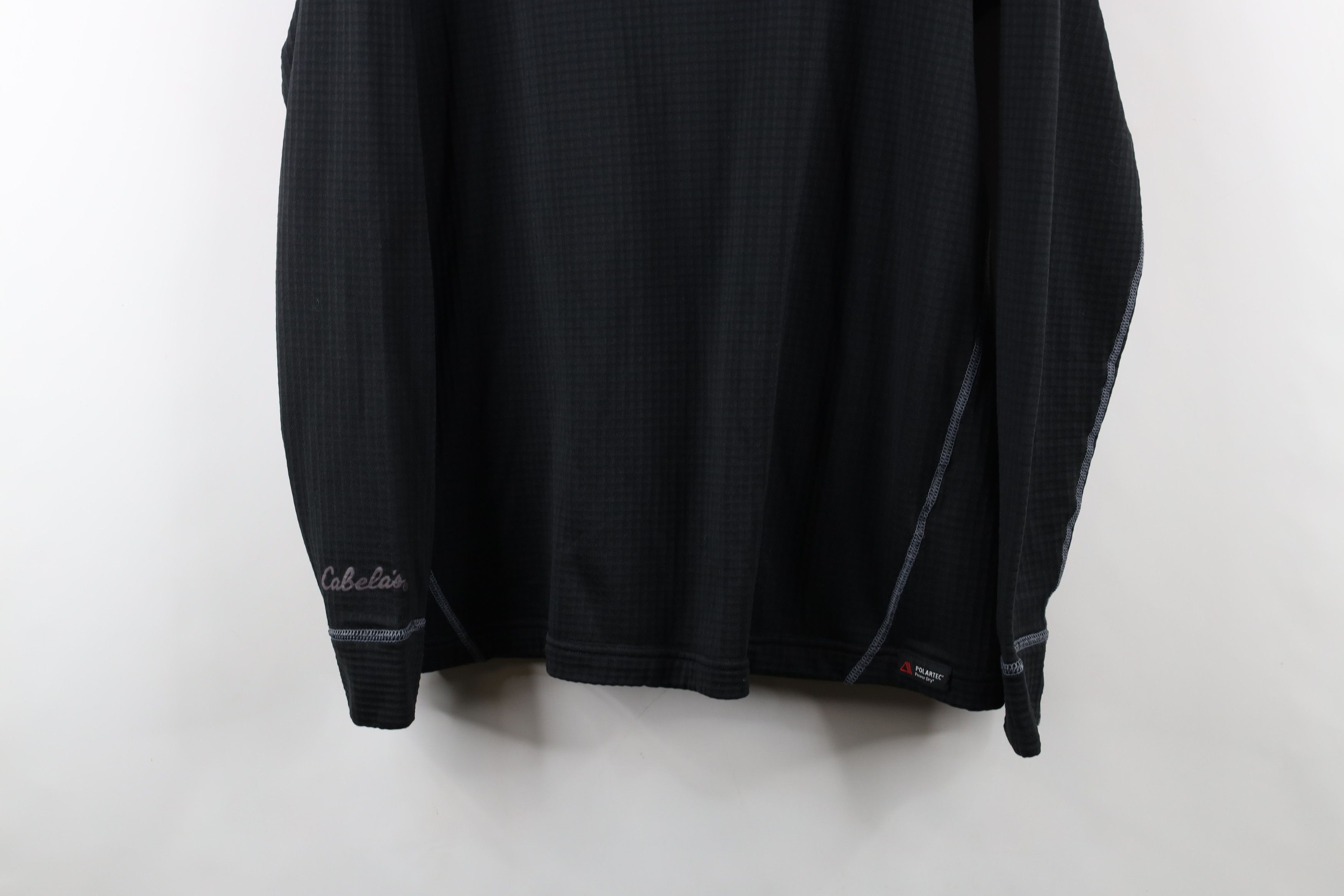 Cabelas × Vintage Vintage Cabelas Thermal Fleece Lined Sweatshirt Black Size US L / EU 52-54 / 3 - 3 Thumbnail