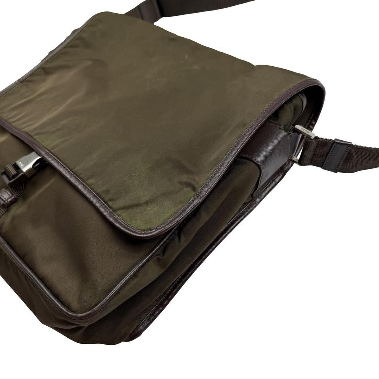 Prada Vintage Prada Milano Tessuto Messenger Bag Olive Green Size ONE SIZE - 7 Thumbnail