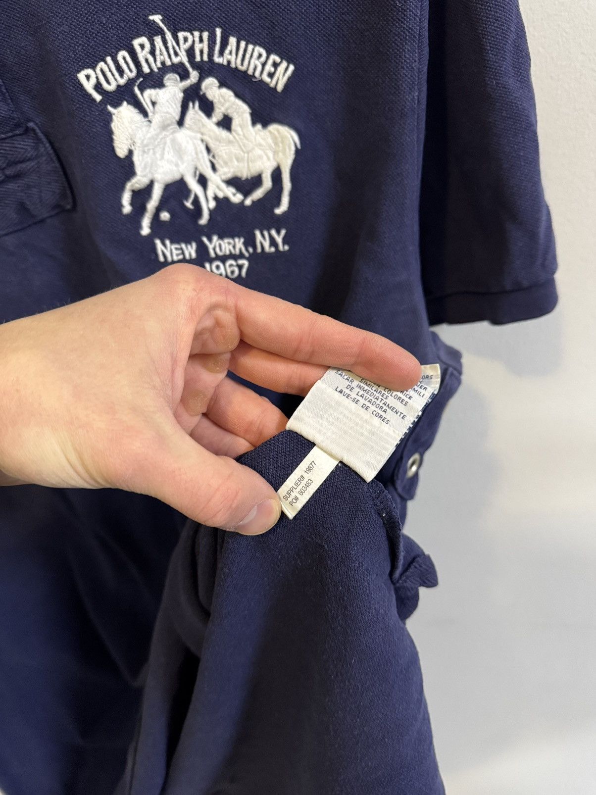 Polo Ralph Lauren × Vintage Vintage Polo Ralph Lauren New York 3 big logo polo tee 90’s Size US XL / EU 56 / 4 - 7 Thumbnail