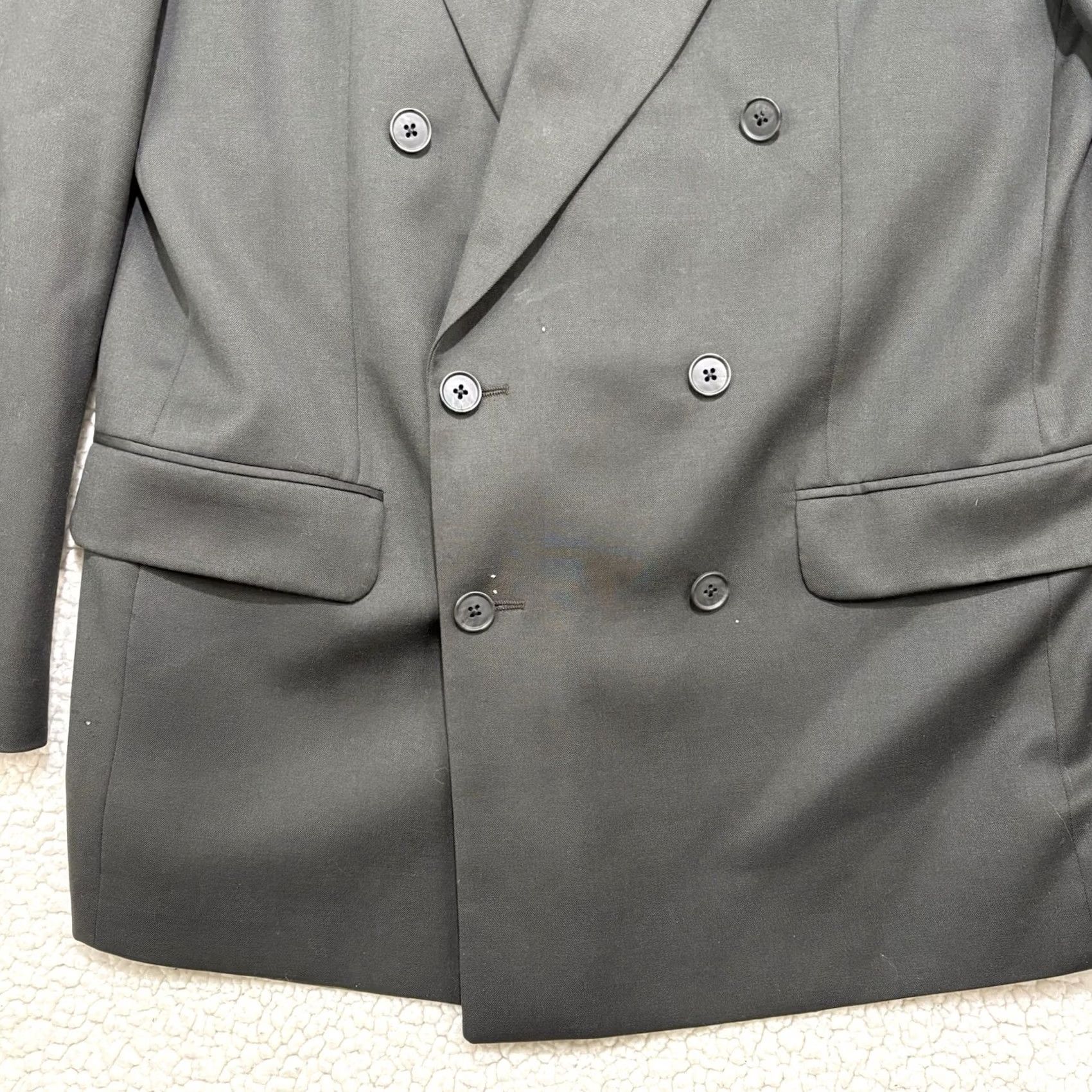 Yves Saint Laurent Yves Saint Laurent YSL Double Breasted Blazer Green Worsted Wool 44 Mens Blazer Size 44R - 2 Thumbnail