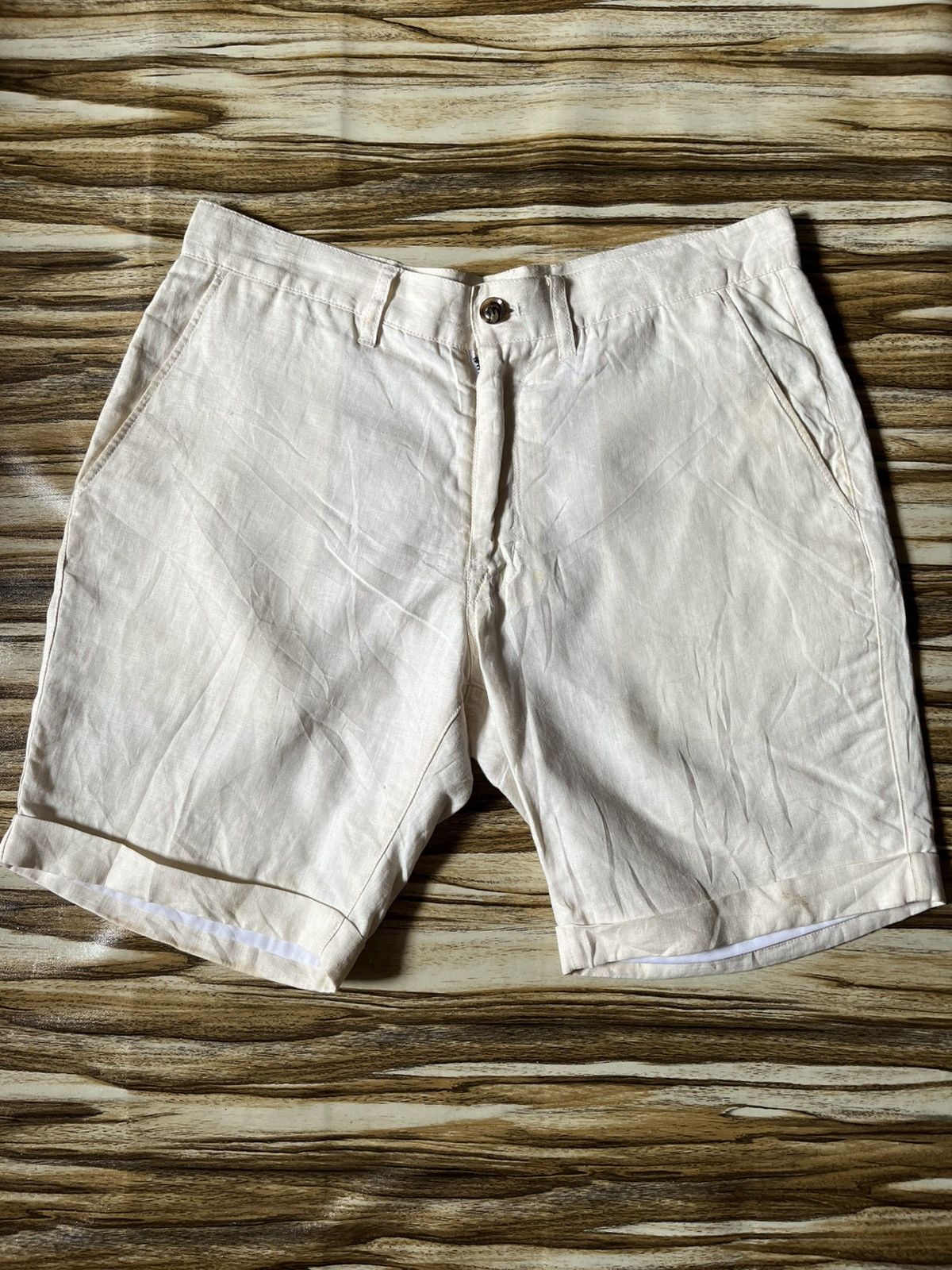 GOSTAR DE FUGA 🇯🇵Linen Shorts Casual Pant in White Size US 33 - 1 Thumbnail