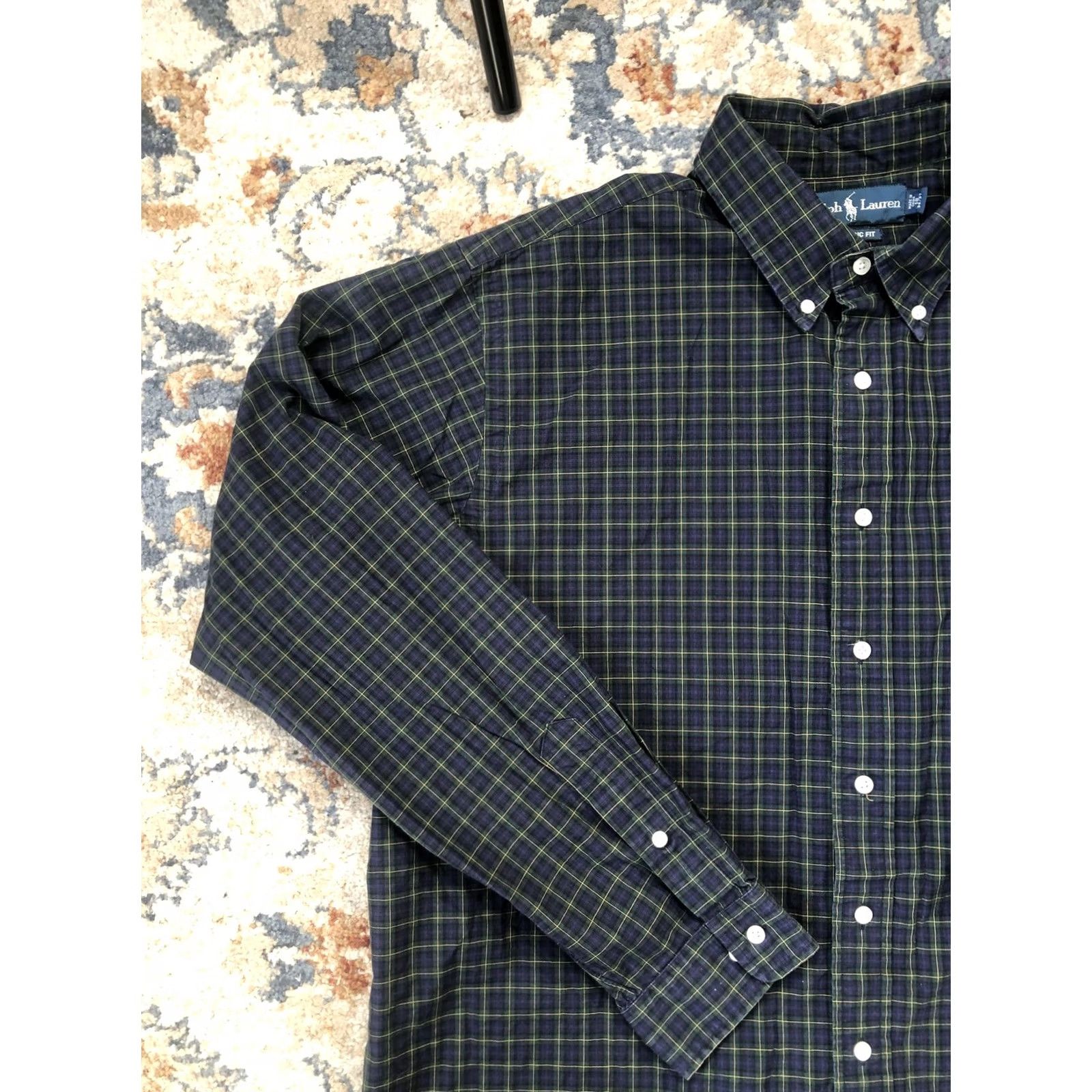 Ralph Lauren Ralph Lauren Shirt Mens 2XL Green Plaid Button-Down Long Sleeve Pony Logo Shirt Size US XXL / EU 58 / 5 - 3 Thumbnail