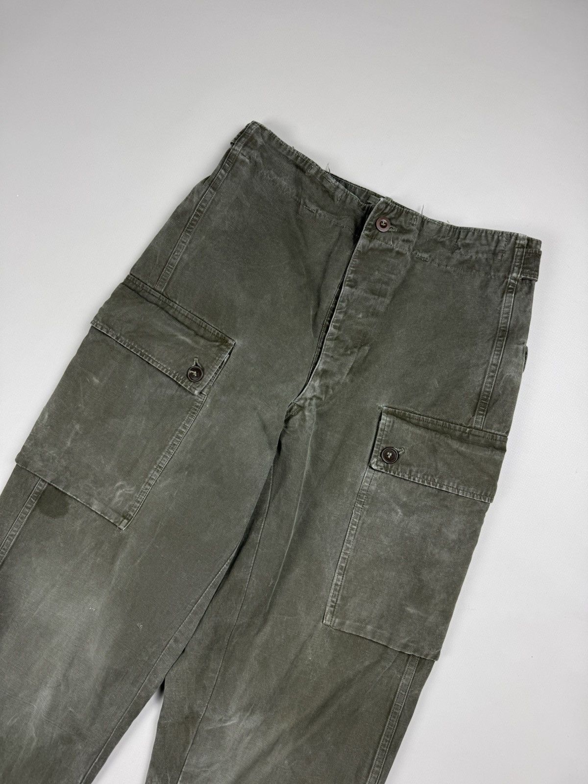 Vintage 950s Belgian Army A.M. Seynaeve Cargo Trousers Pants Size US 30 / EU 46 - 2 Thumbnail