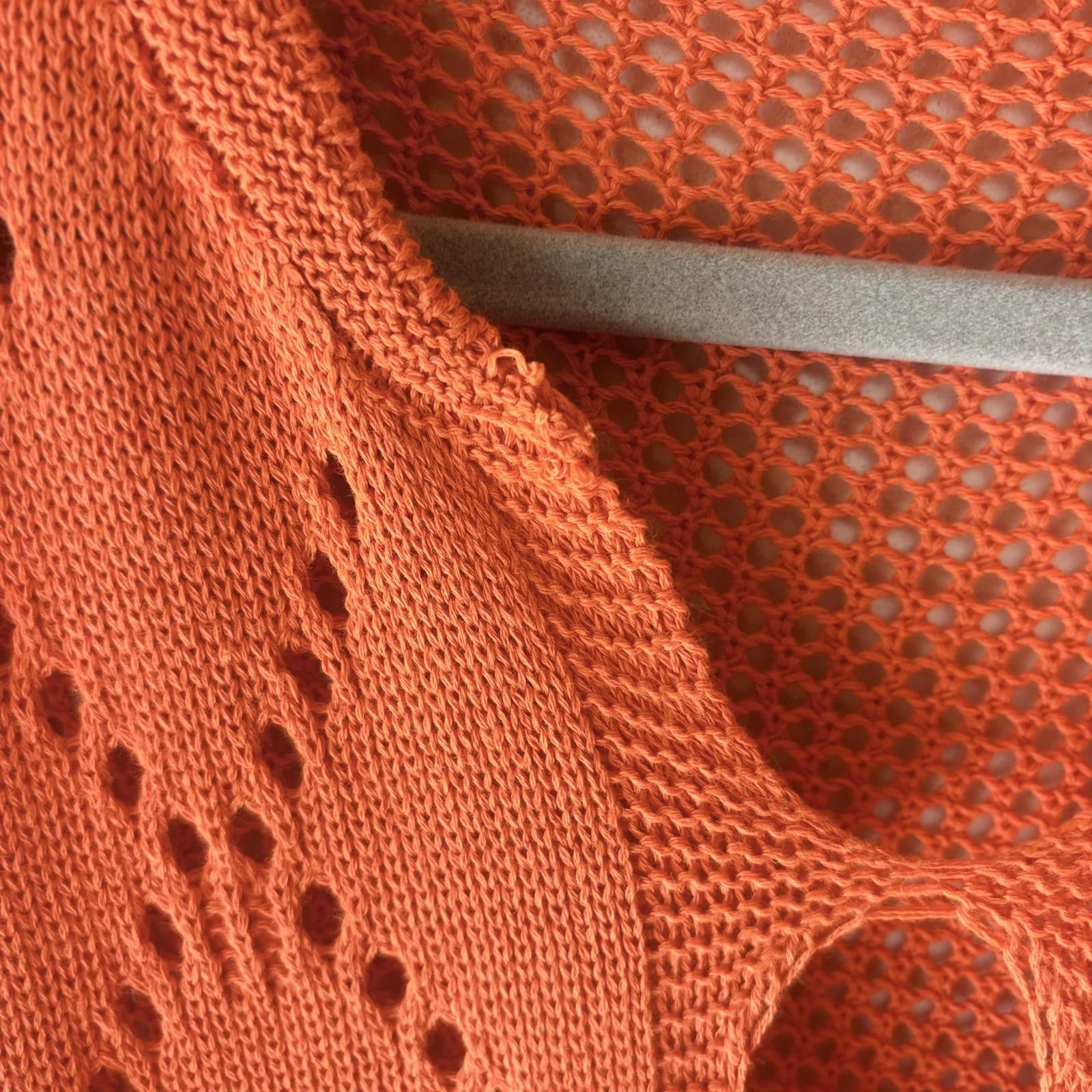 Other Cute Orange Crochet Knit Dress with Tie Waist Size S / US 4 / IT 40 - 7 Thumbnail
