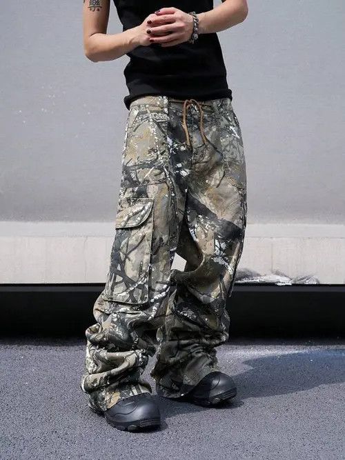 Japanese Brand Wakiko x Fujii Camo Baggy Cargo Workwear Size US 32 / EU 48 - 8 Thumbnail