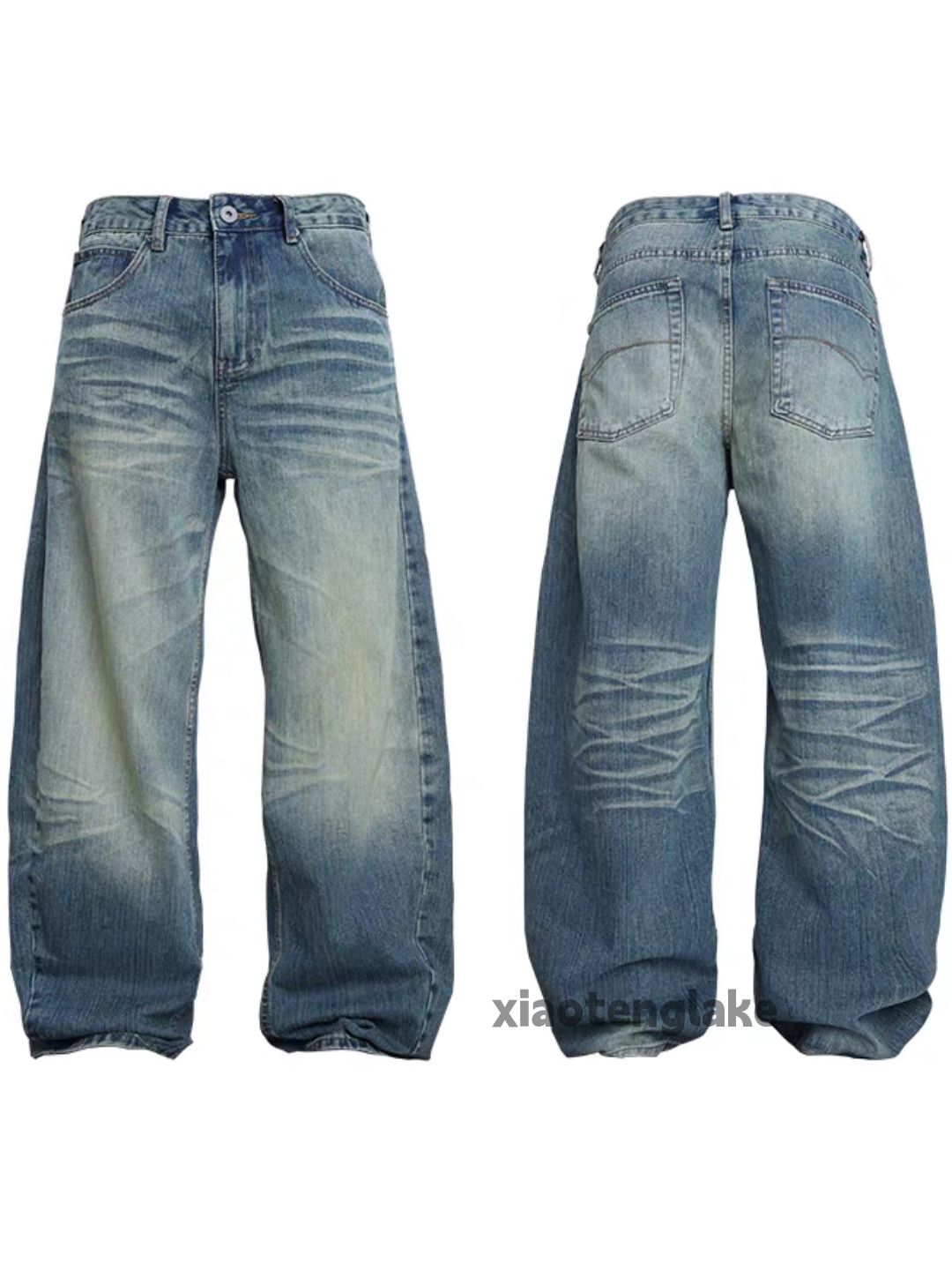 Vintage Custom washed faded loose baggy skate hiphop jeans Size US 32 / EU 48 - 6 Thumbnail
