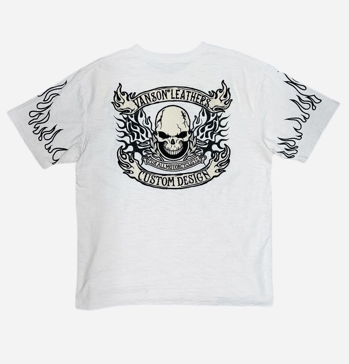 Japanese Brand Vanson Leather Embroided Skull Tee Size US L / EU 52-54 / 3 - 1 Thumbnail