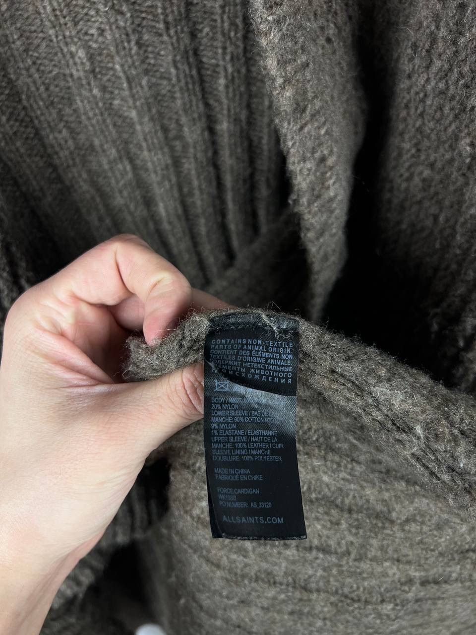 Allsaints Allsaints force cardigan leather wool woman size US 4 Size S / US 4 / IT 40 - 4 Thumbnail