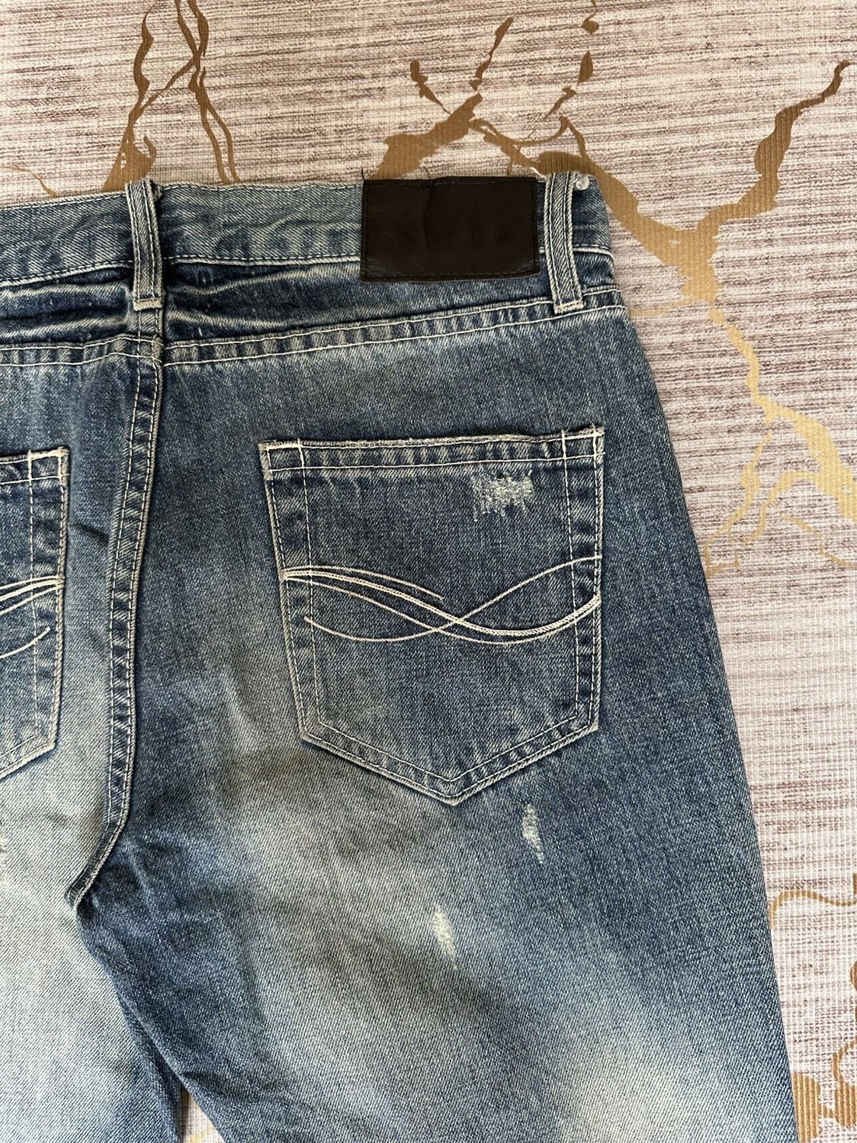 CIVARIZE FLARE Cavari A Studded Pocket Claw Marks Distressed Denim Size US 32 / EU 48 - 17 Thumbnail