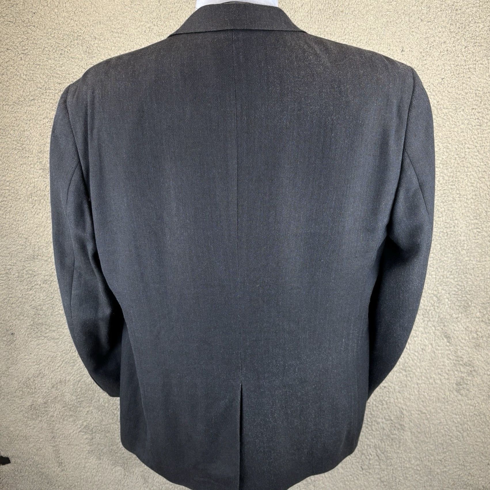 Brooks Brothers Brooks Brothers Sport Coat 44L Navy Blazer Silk Linen Wool Herringbone Jacket Single-Breasted Notch Lapel Men Size 44R - 5 Thumbnail