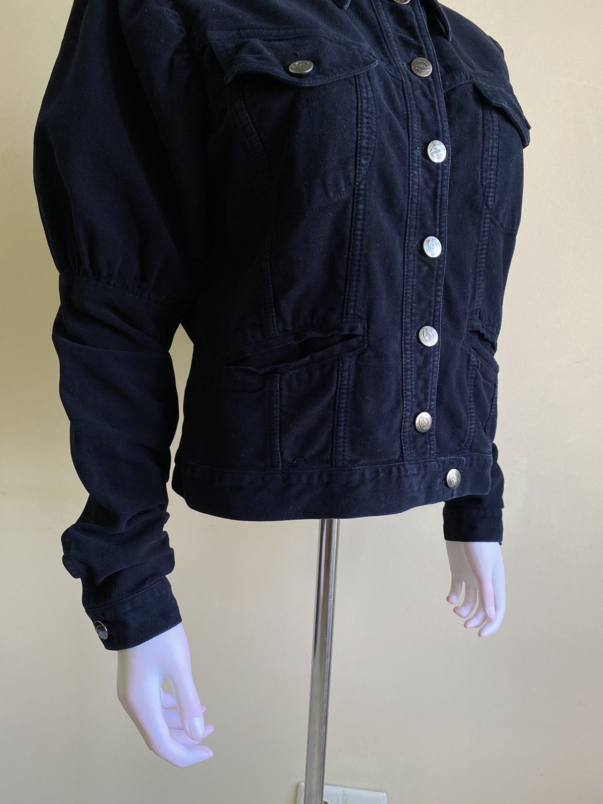 Just Cavalli Just Cavalli Velour Dark Blue Button Up Jacket Size S-M Size S / US 4 / IT 40 - 7 Thumbnail