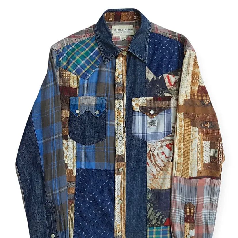 Denim & Supply Ralph Lauren Denim & Supply Ralph Lauren Vintage Patchwork Western Shirt Size US XS / EU 42 / 0 - 3 Thumbnail