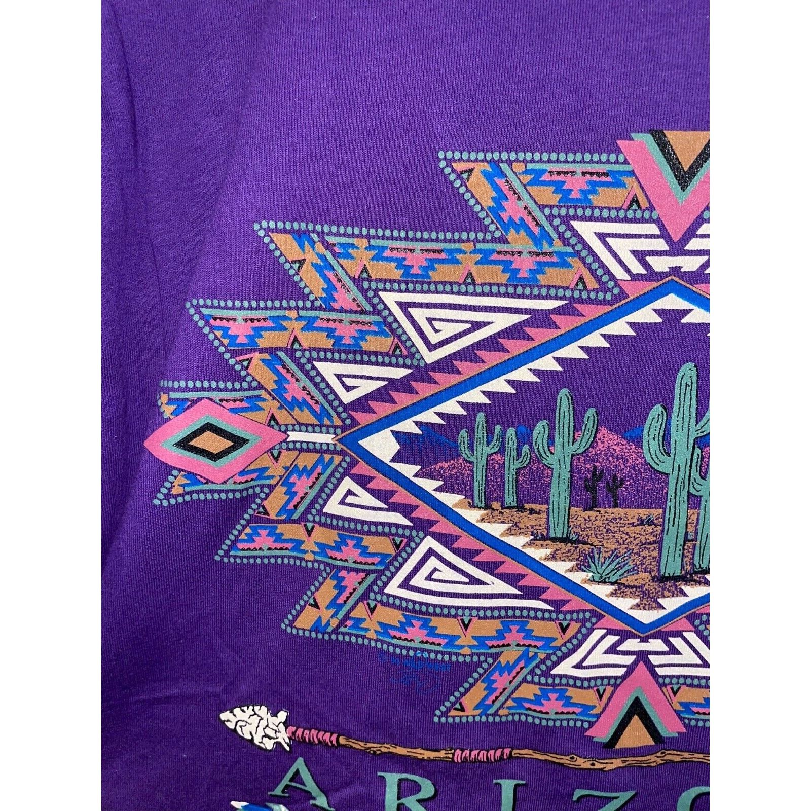 Jerzees × Vintage Vintage Arizona Native American Shirt Tee Cactus 90s VTG L Size US L / EU 52-54 / 3 - 4 Thumbnail