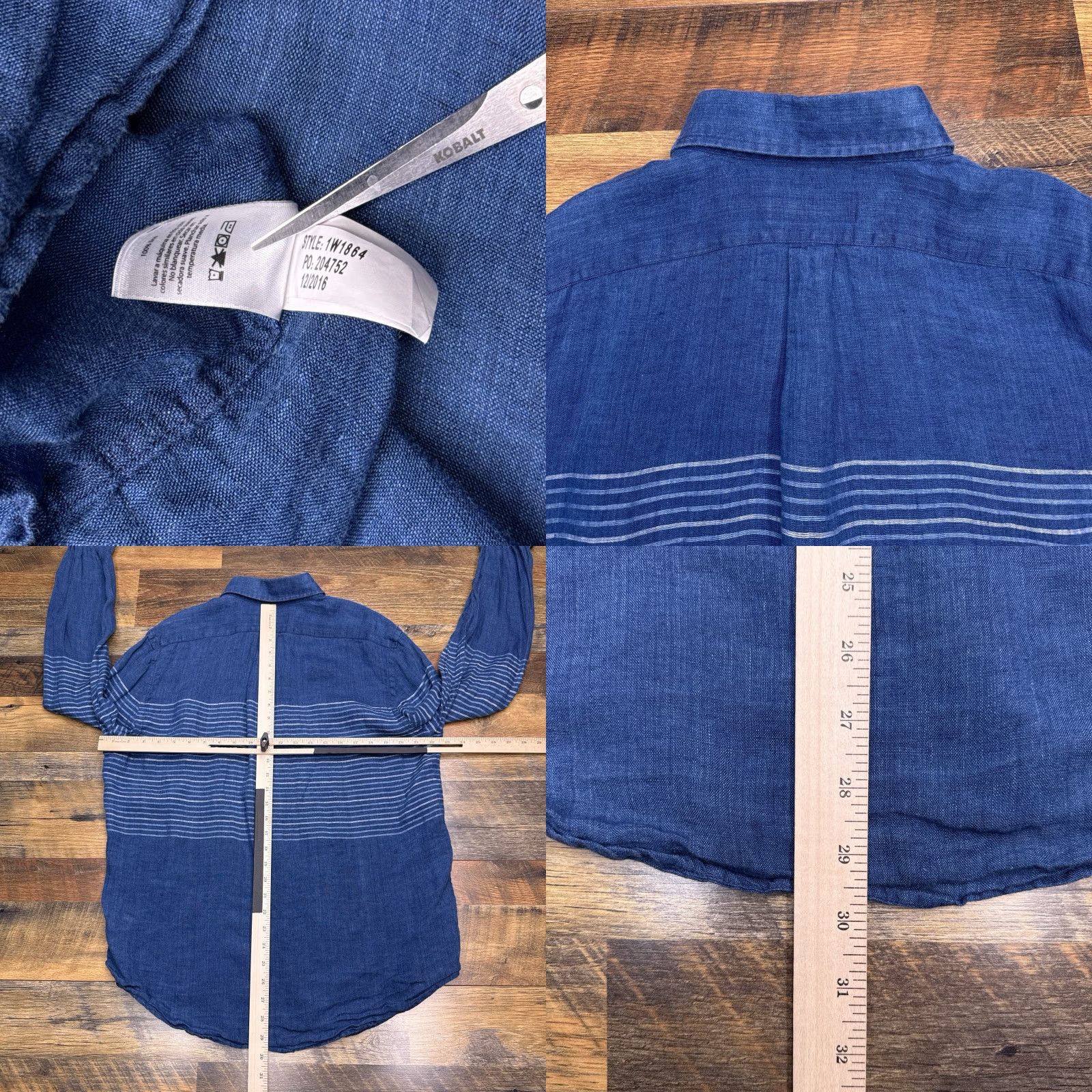 Vineyard Vines Vineyard Vines Tucker Shirt Slim Fit Mens L Blue Striped Button-Up Knit Linen Long Sleeve Collared Pocketed Casual Formal Workwear Size US L / EU 52-54 / 3 - 8 Thumbnail