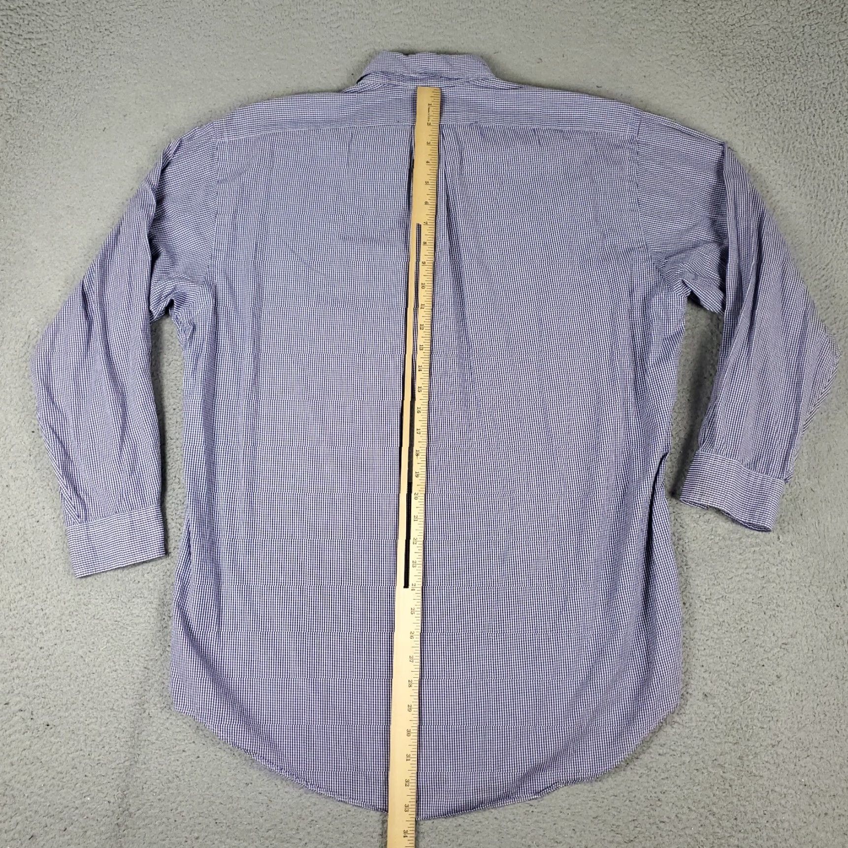 Ralph Lauren Ralph Lauren Dress Shirt Mens Size 16 Blue Check Cotton Button Up Long Sleeve Classic Regular Fit Mens Size 42R - 4 Thumbnail