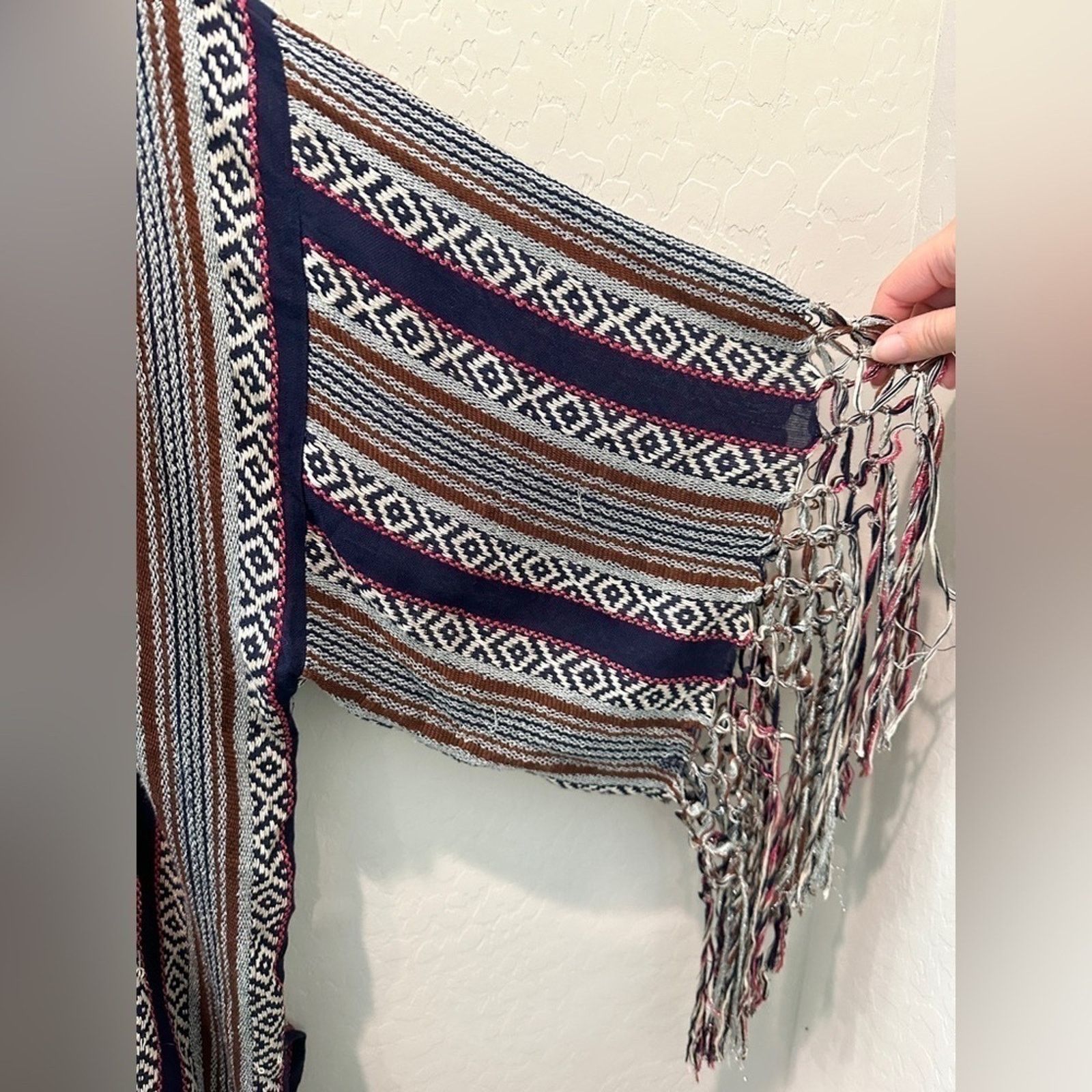 Free People FREE PEOPLE Fiesta Shimmer Stripe Boho Hippie Kimono Size ONE SIZE - 5 Thumbnail
