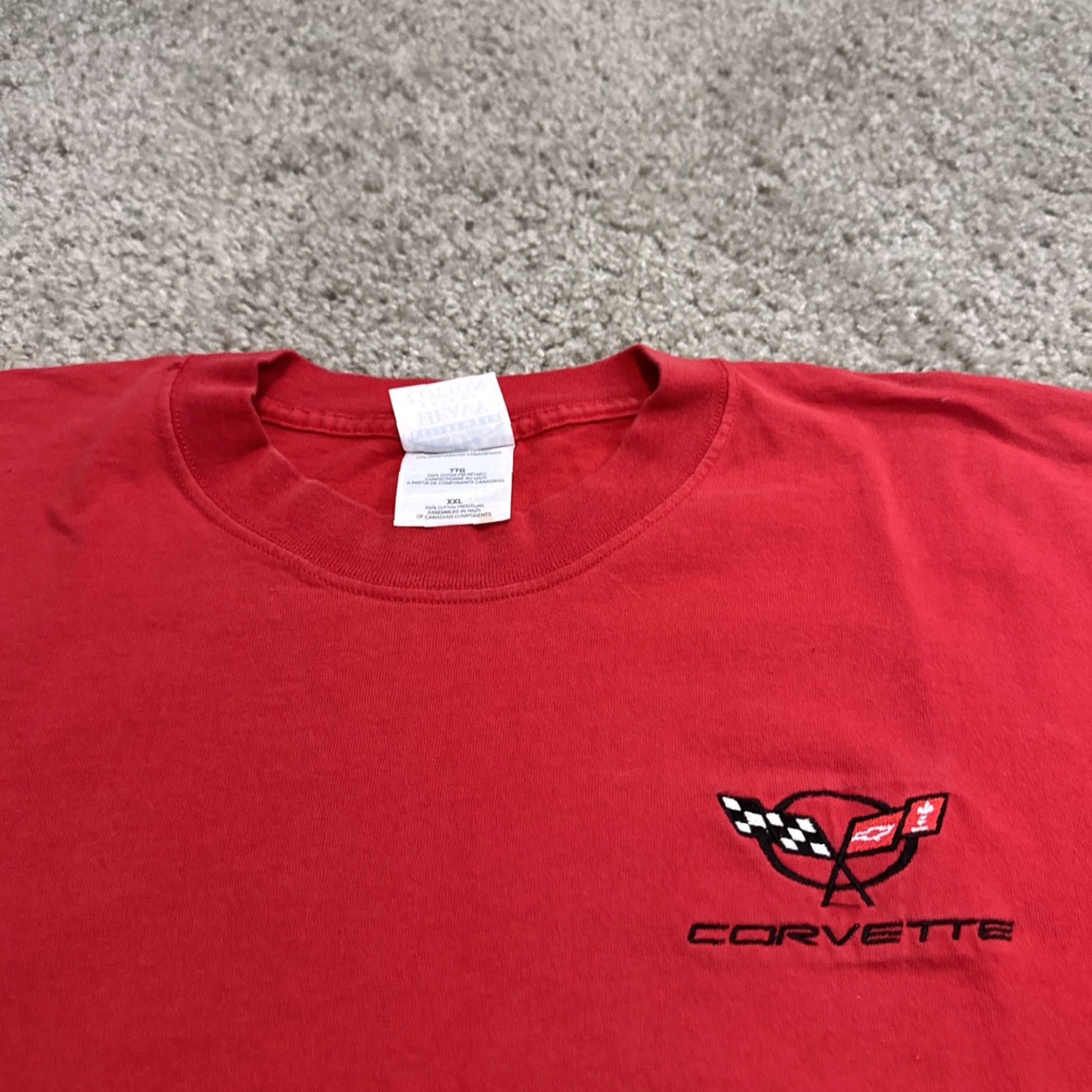 Vintage VINTAGE Chevrolet Corvette Red Embroidered T-Shirt 2XL Mens 90s Size US XXL / EU 58 / 5 - 3 Thumbnail