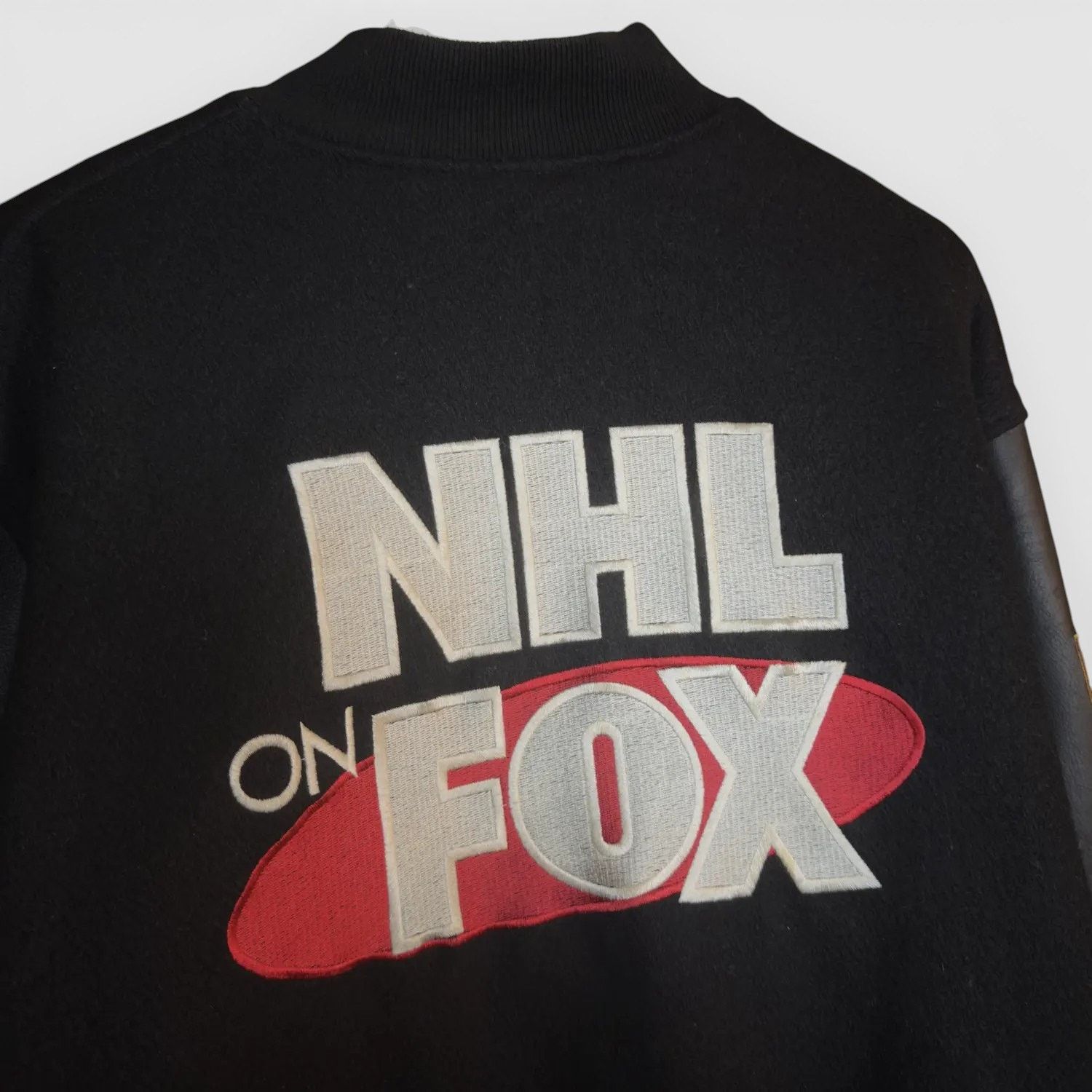Vintage Vintage 90s NHL On Fox Wool And Leather Varsity Jacket Size US M / EU 48-50 / 2 - 2 Thumbnail