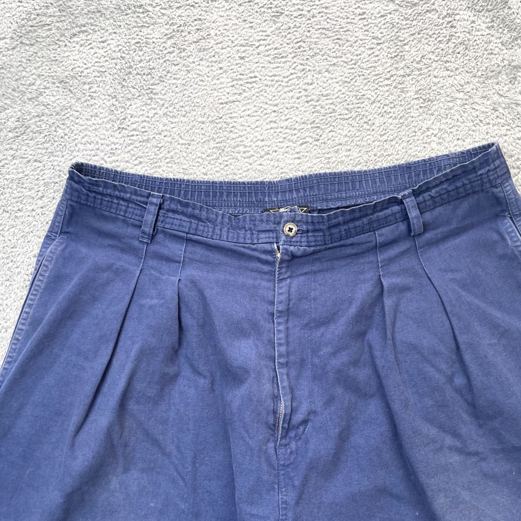 Vintage VINTAGE Hobie Shorts Mens L Blue Cotton Pleated Outdoor Chino 9 in Inseam 38 in Waist Polo Logo Zipper Pocket Men's Size US 33 - 6 Thumbnail