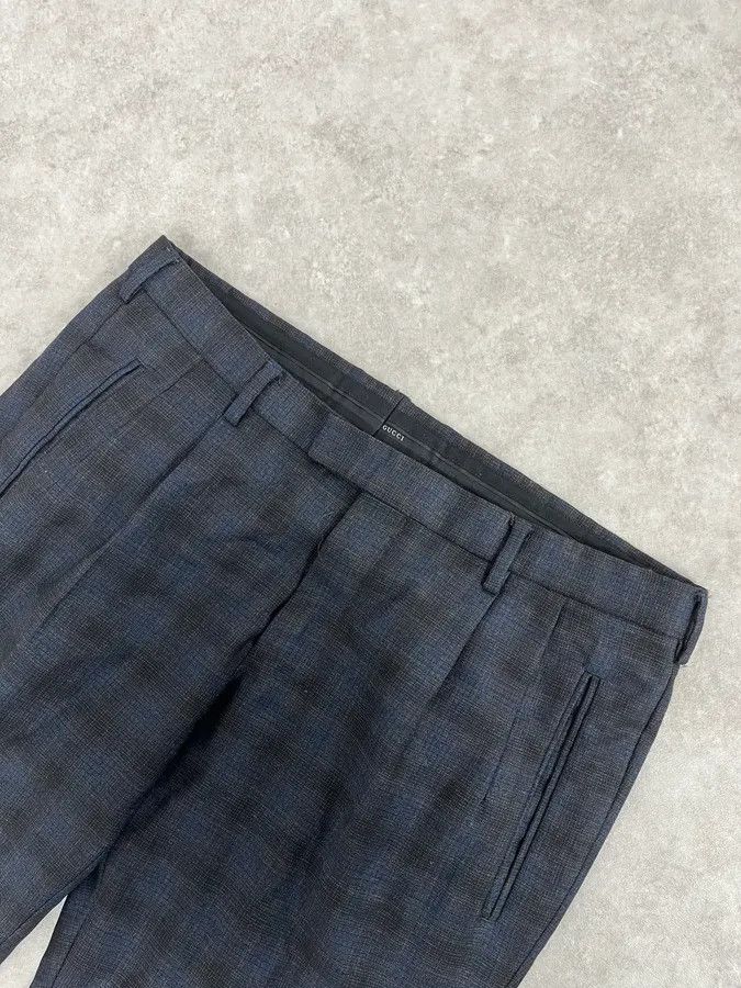 Gucci 2000s Gucci Navy Checkered Tailored Pants Size US 34 / EU 50 - 6 Thumbnail