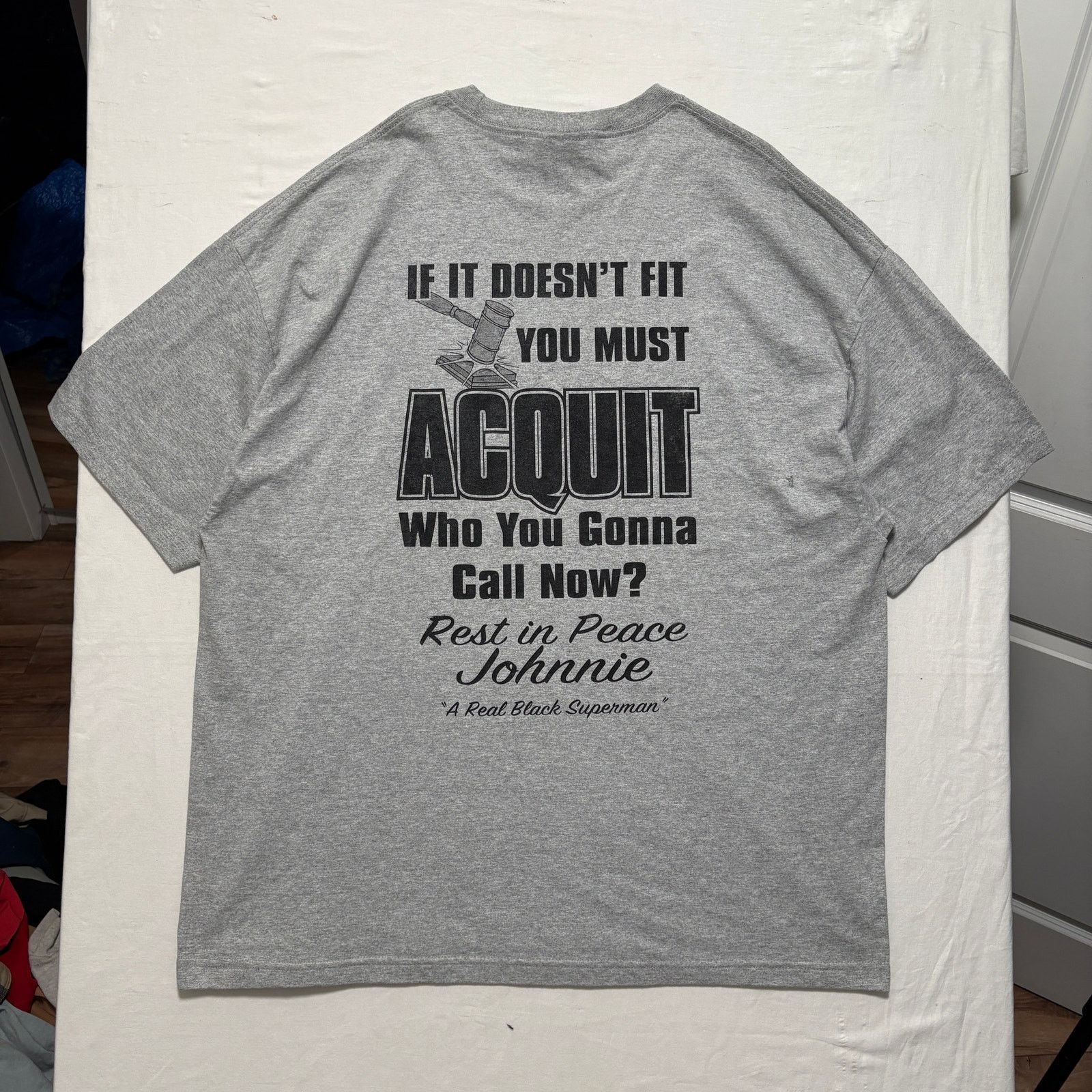 Alstyle Y2K 00's Johnnie Cochran Memorial T-Shirt Gray 3XL Size US XS / EU 42 / 0 - 3 Thumbnail