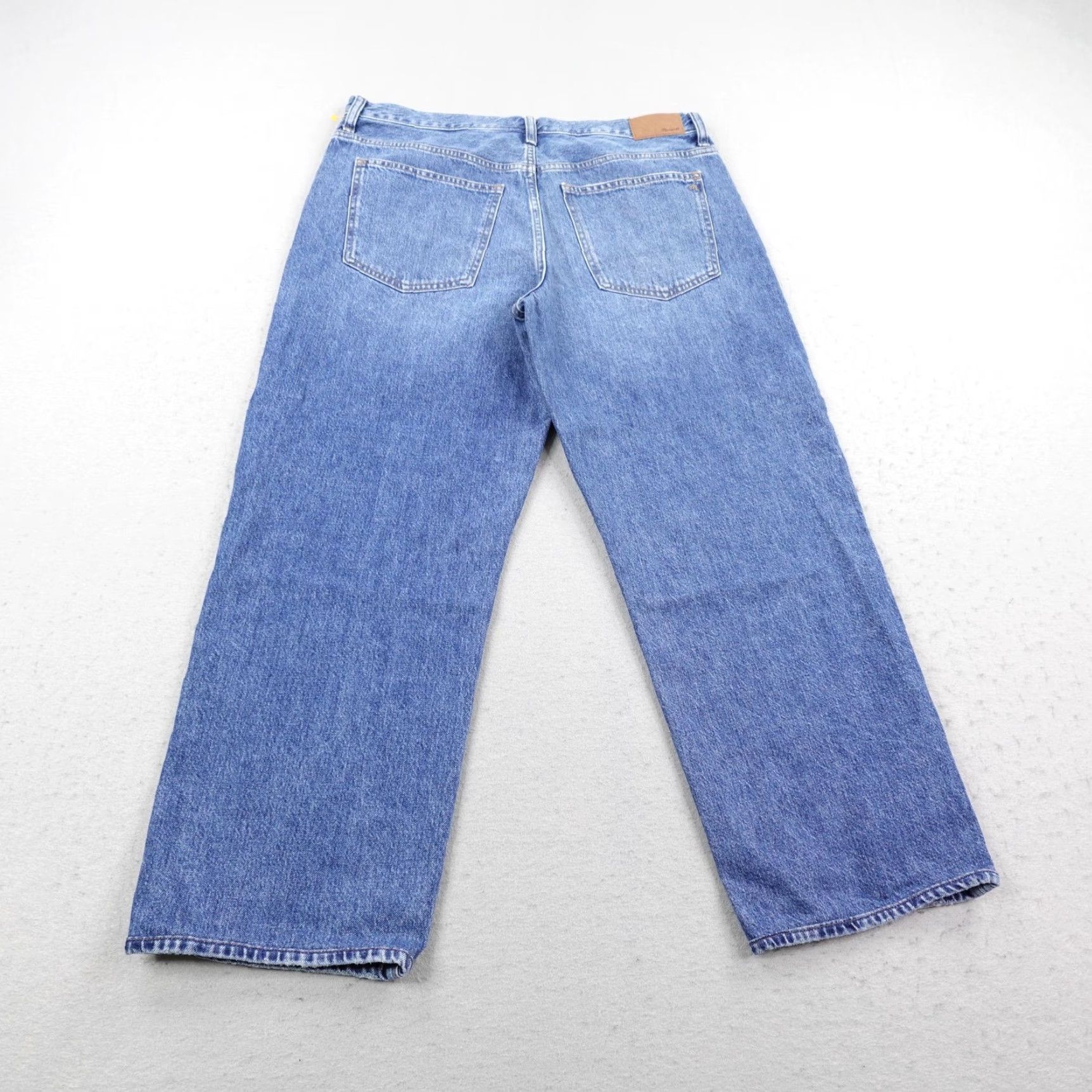 Madewell Madewell Jeans 31 Blue Denim Low Slung Straight Button Fly Baggy Loose Medium Wash Women's Jeans Size 24" / US 00 / IT 34 - 4 Thumbnail