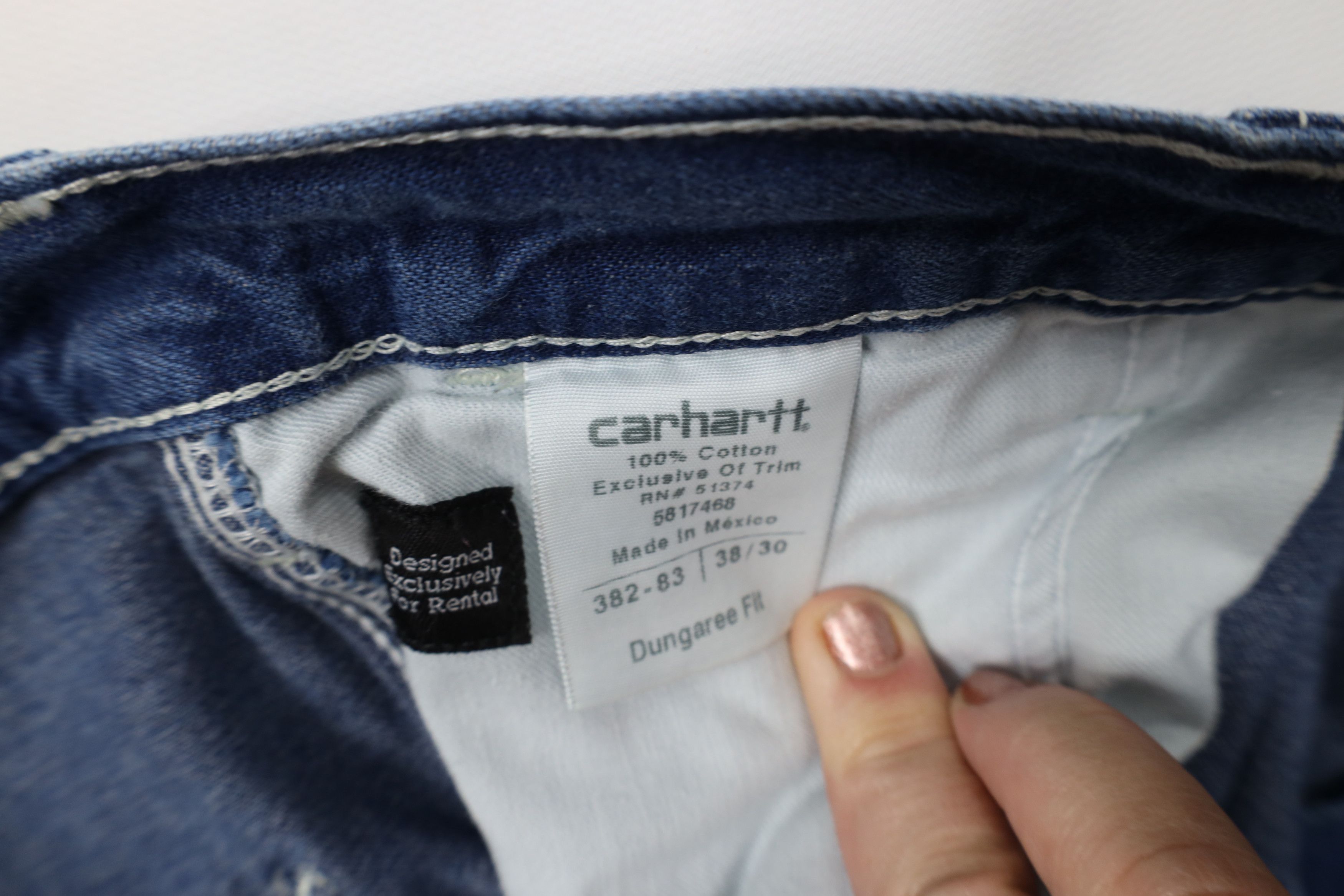 Carhartt Vintage Y2K Carhartt Wide Leg Dungaree Denim Jeans Blue Size 38" / US 16 / IT 52 - 9 Thumbnail
