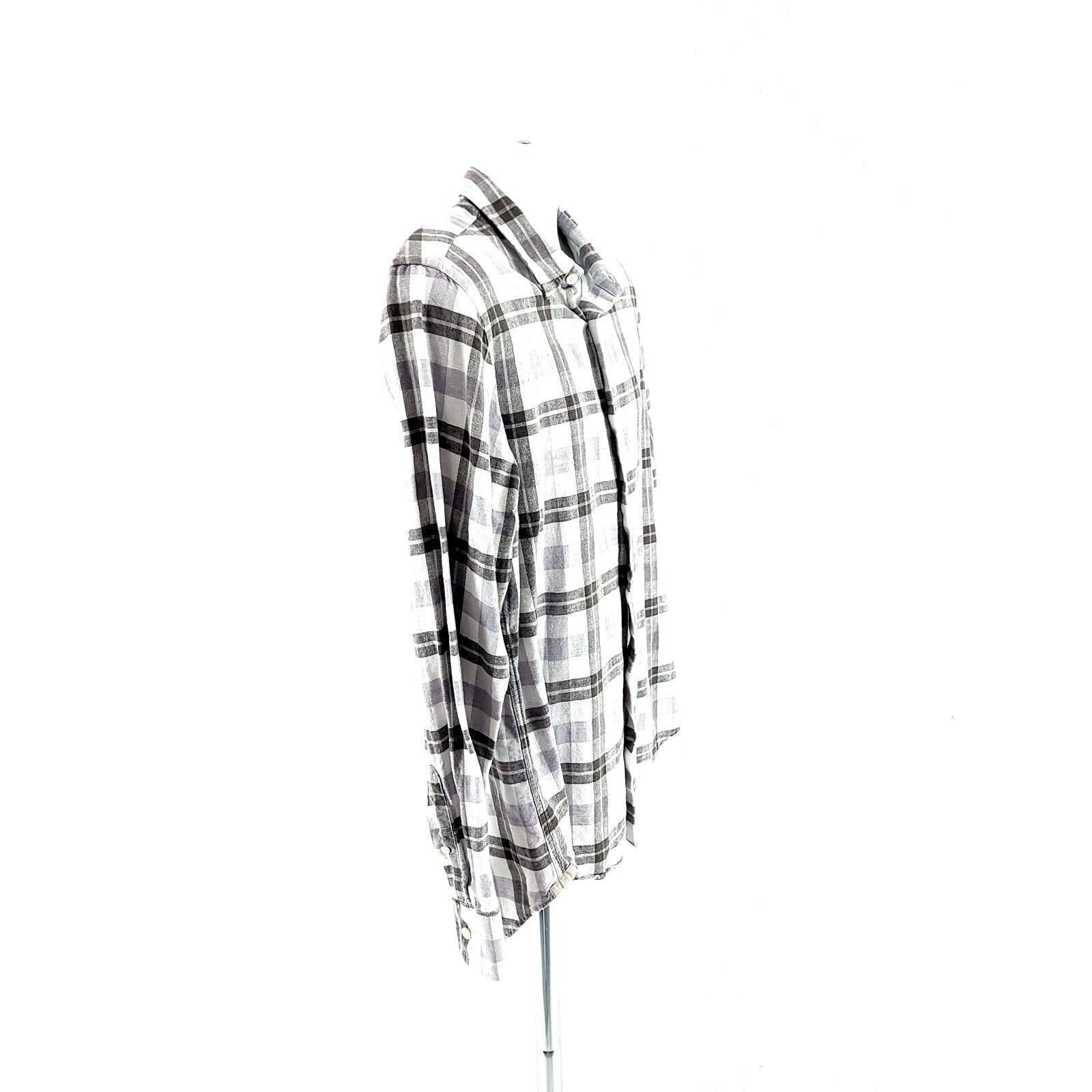 Banana Republic Banana Republic Linen Blend Gray White Plaid Large Collared Size US L / EU 52-54 / 3 - 8 Thumbnail