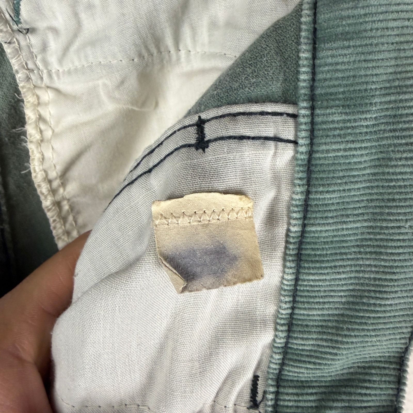 Levi's Vintage Levis 70s White Tab Green Corduroy Sz 31 Bell Bottom Size 31" - 5 Thumbnail