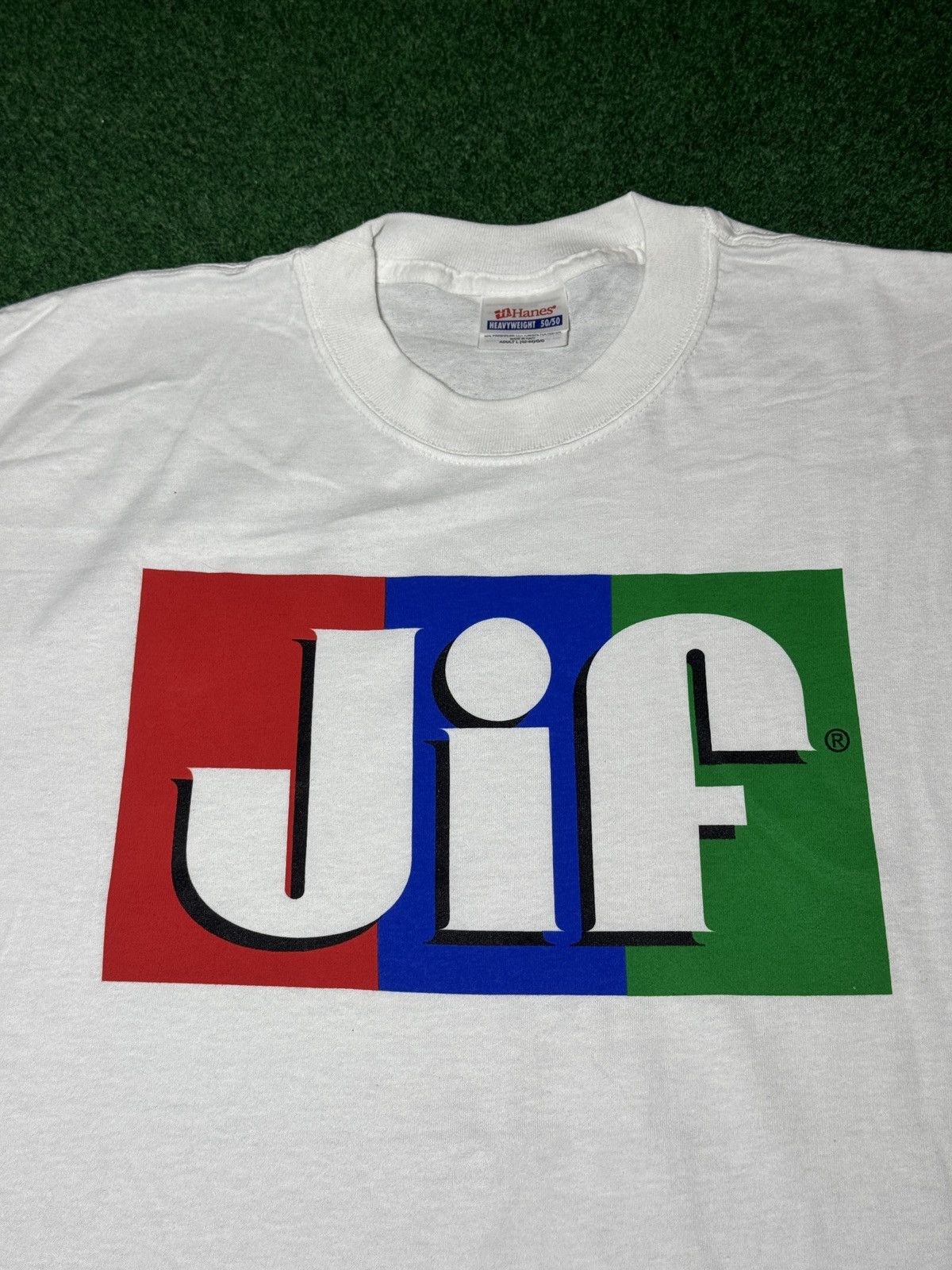 Vintage Jif Logo Vintage 90s Peanut Butter White XL Food T Shirt Size US L / EU 52-54 / 3 - 2 Thumbnail