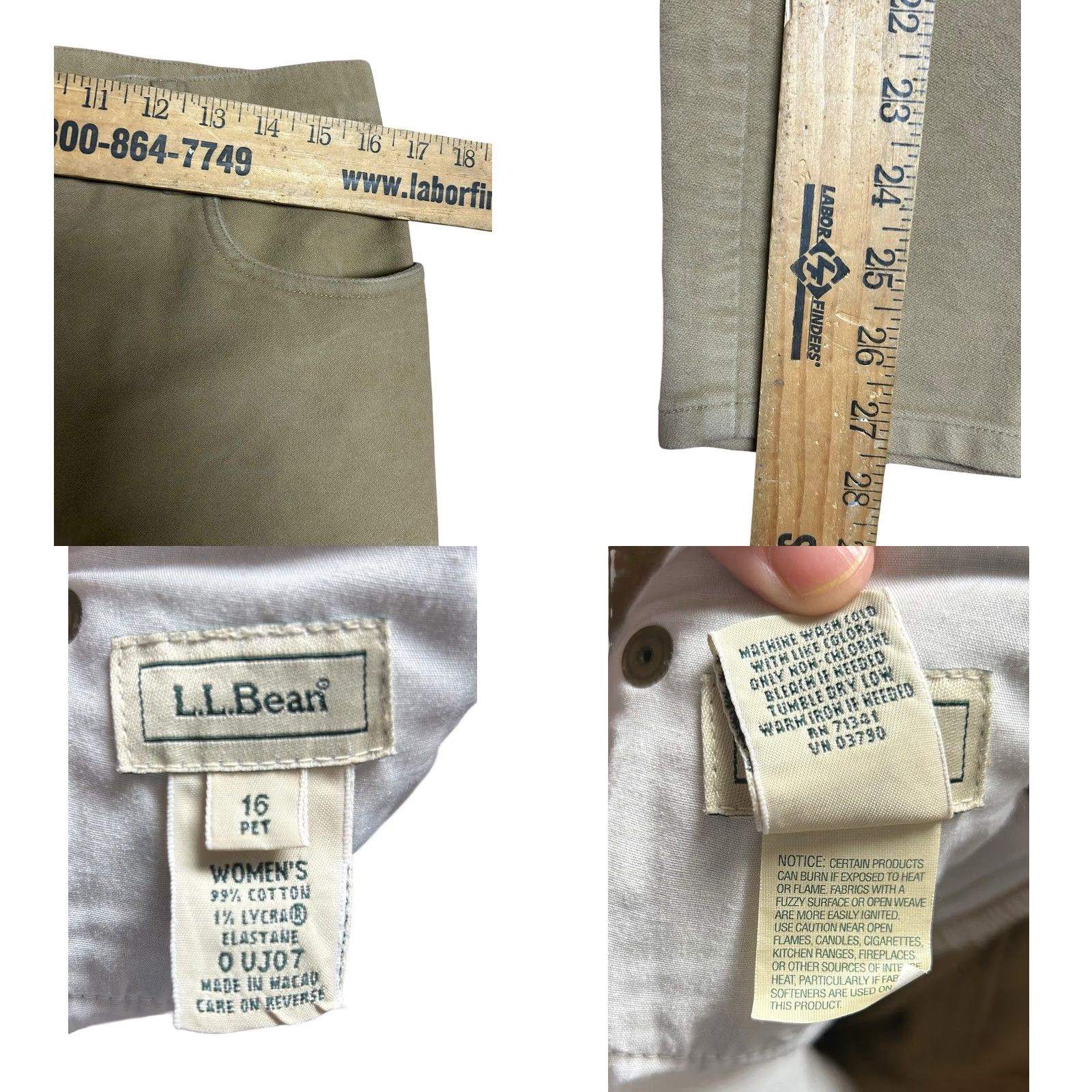 Vintage VINTAGE L.L. Bean Pants Women 16P Brown High Waist Mom 90s Outdoors Straight Leg Knit Cotton Blend Pockets Size 38" / US 16 / IT 52 - 8 Thumbnail