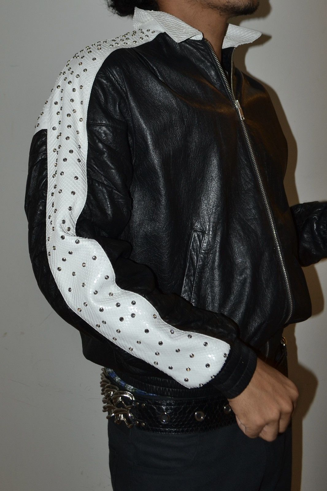 Saint Laurent Paris FW2016 Swarovski Embellished Python/Lamb Leather Jacket Size US S / EU 44-46 / 1 - 1 Thumbnail