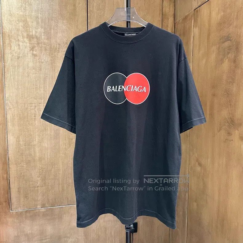 Balenciaga Balenciaga Mastercard Logo Black Short Sleeve T-Shirt Size US XS / EU 42 / 0 - 1 Thumbnail