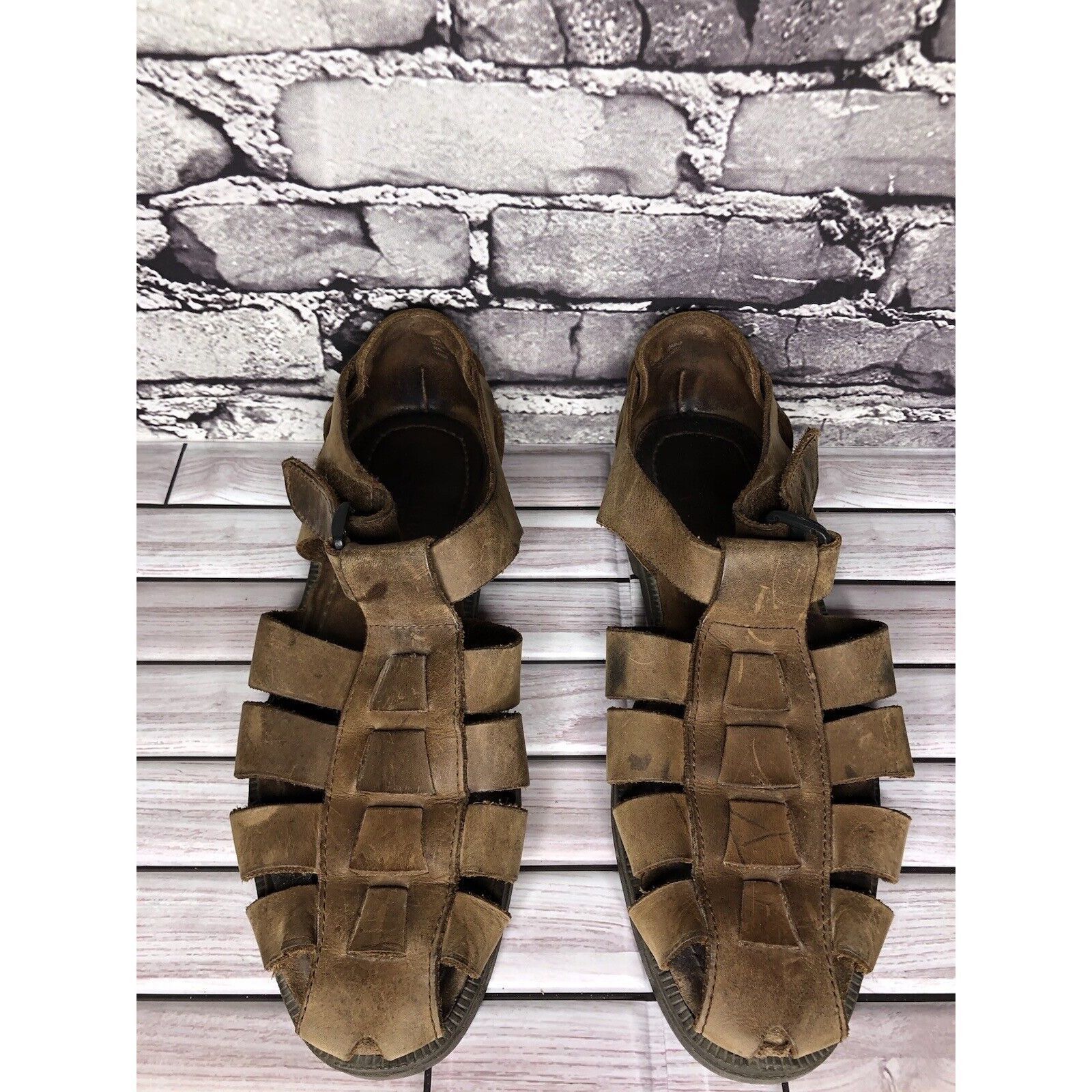 Other Claybrooke Footwear Brown Leather Fisherman Hiking Strap San Size US 9 / EU 42 - 14 Thumbnail